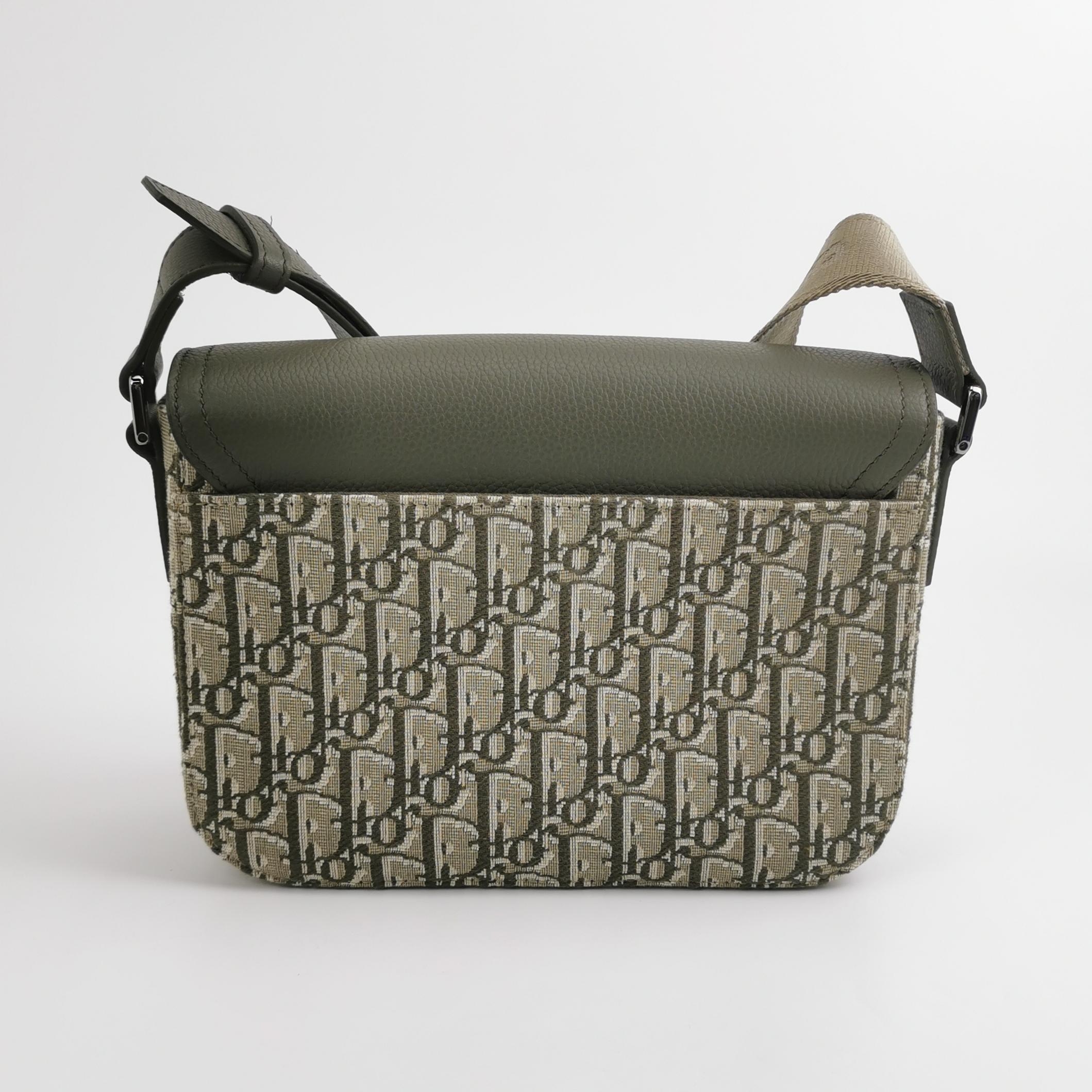 Christian Dior Saddle Buckle Flap Messenger Bag Oblique Canvas and Leather Small — photo 5 of 13