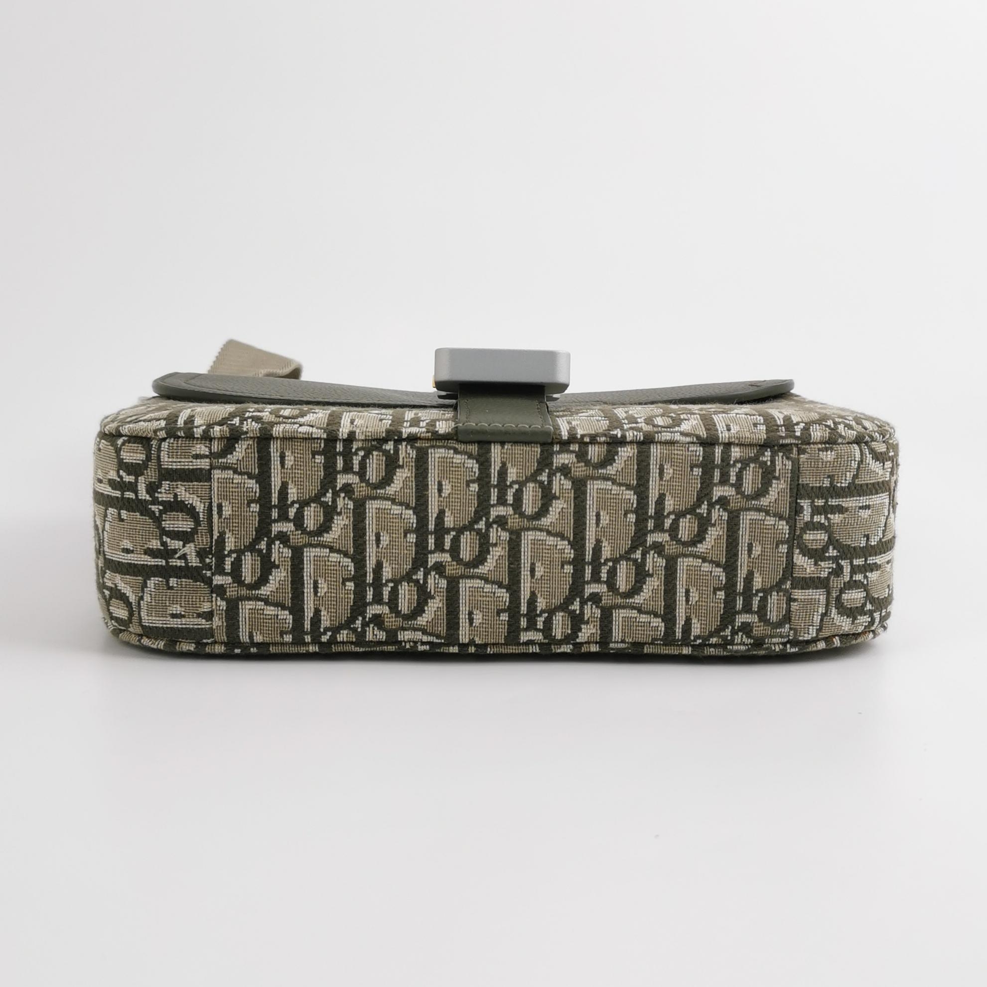 Christian Dior Saddle Buckle Flap Messenger Bag Oblique Canvas and Leather Small — photo 6 of 13