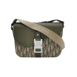 Christian Dior Saddle Buckle Flap Messenger Bag Oblique Canvas and Leather Small — thumbnail 1