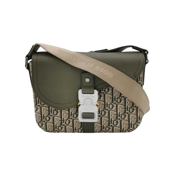 Christian Dior Saddle Buckle Flap Messenger Bag Oblique Canvas and Leather Small — pre-owned, Vierlot