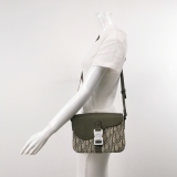 Christian Dior Saddle Buckle Flap Messenger Bag Oblique Canvas and Leather Small — thumbnail 2
