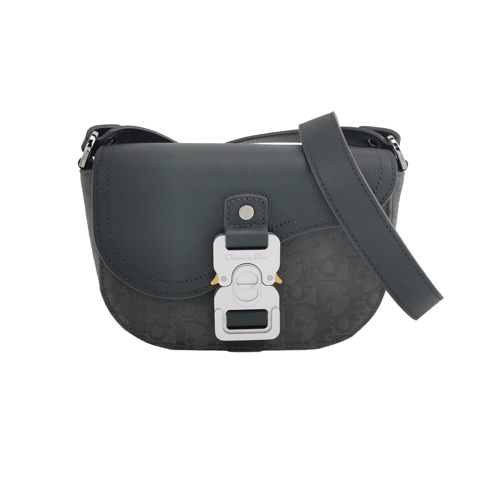 Christian Dior Saddle Buckle Flap Messenger Bag Oblique Canvas and Leather Mini — photo 1 of 10