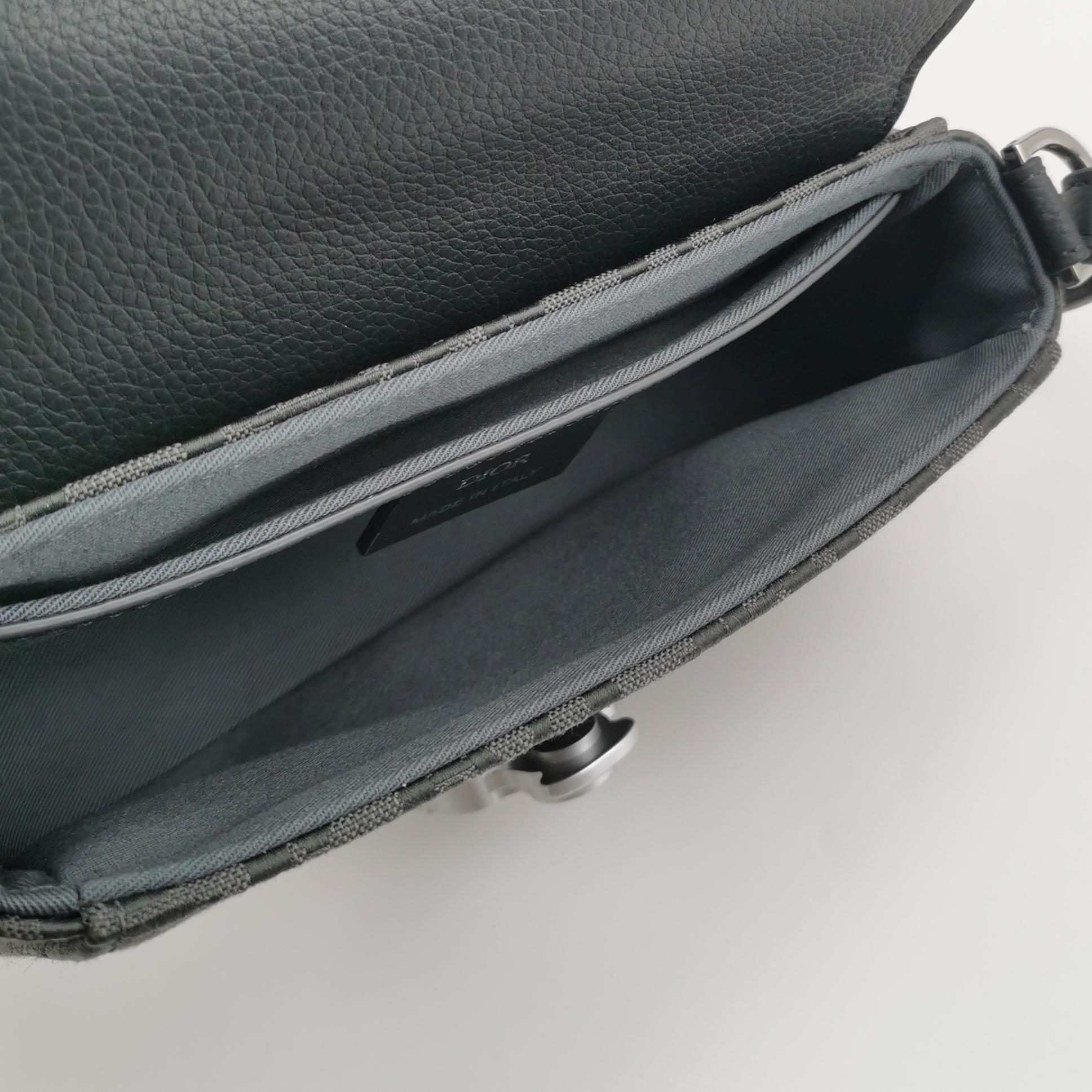 Christian Dior Saddle Buckle Flap Messenger Bag Oblique Canvas and Leather Mini — photo 7 of 10