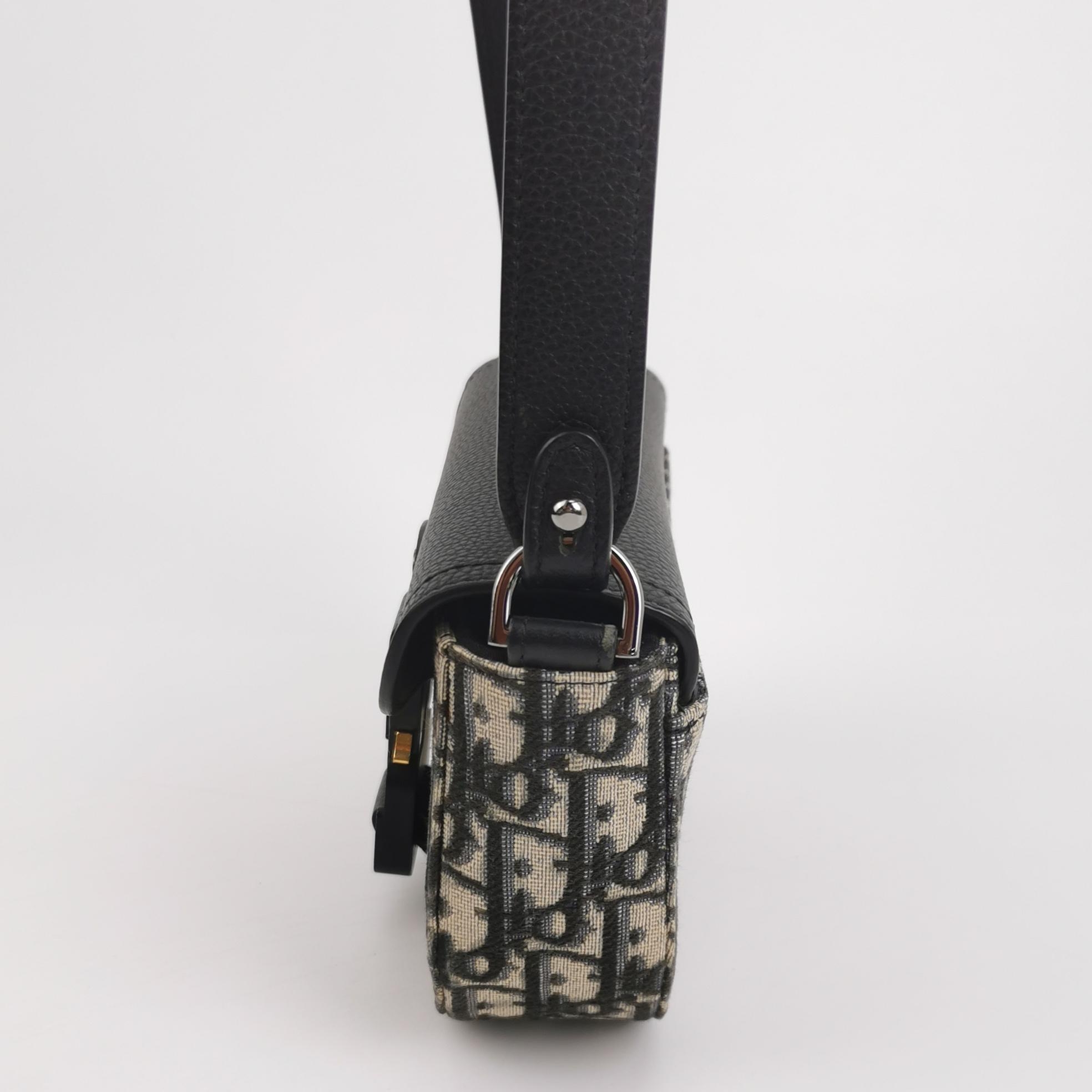 Christian Dior Saddle Buckle Flap Messenger Bag Oblique Canvas and Leather Mini — photo 3 of 14