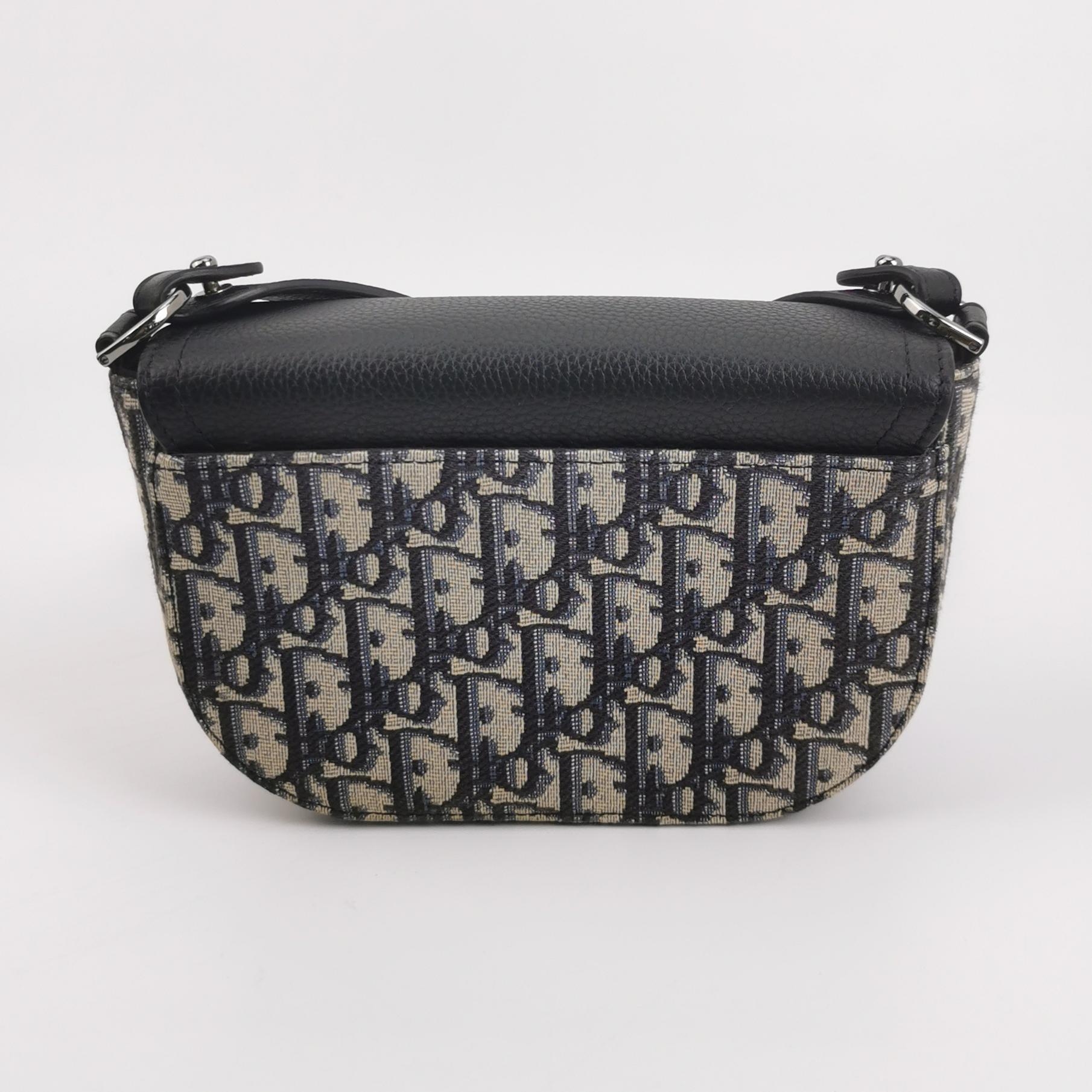Christian Dior Saddle Buckle Flap Messenger Bag Oblique Canvas and Leather Mini — photo 5 of 14