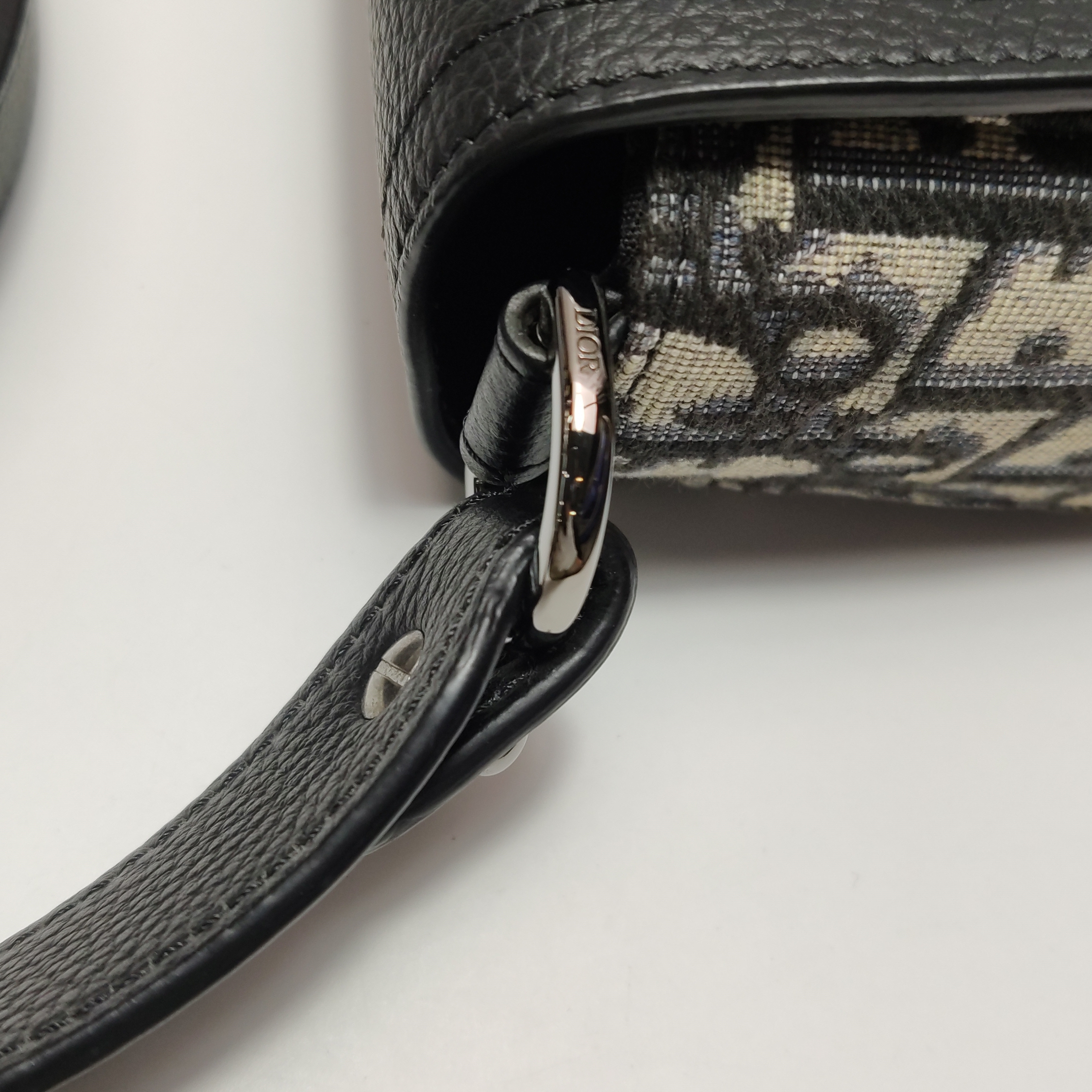 Christian Dior Saddle Buckle Flap Messenger Bag Oblique Canvas and Leather Mini — photo 13 of 14