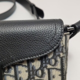 Christian Dior Saddle Buckle Flap Messenger Bag Oblique Canvas and Leather Mini — thumbnail 14