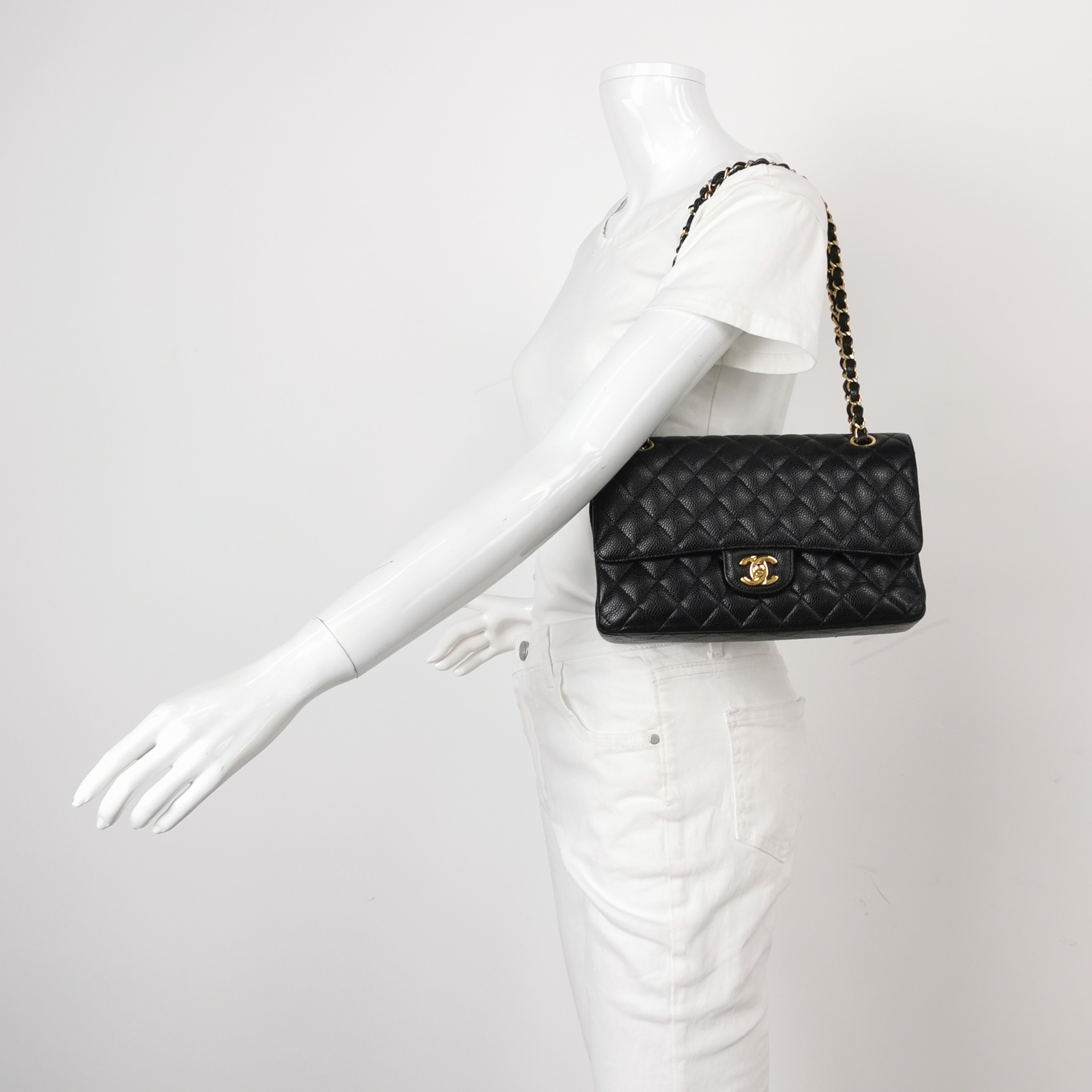Chanel Classic Double Flap Bag Quilted Caviar Medium — alternate view
