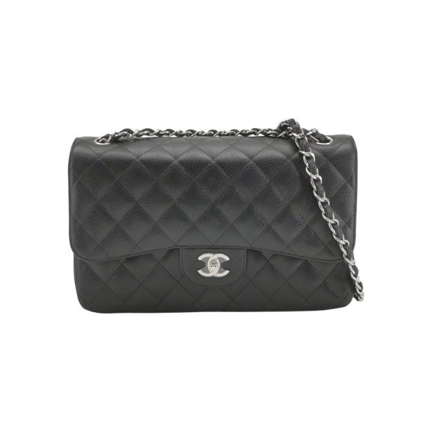 Chanel Classic Double Flap Bag Quilted Caviar Large — pre-owned, Vierlot