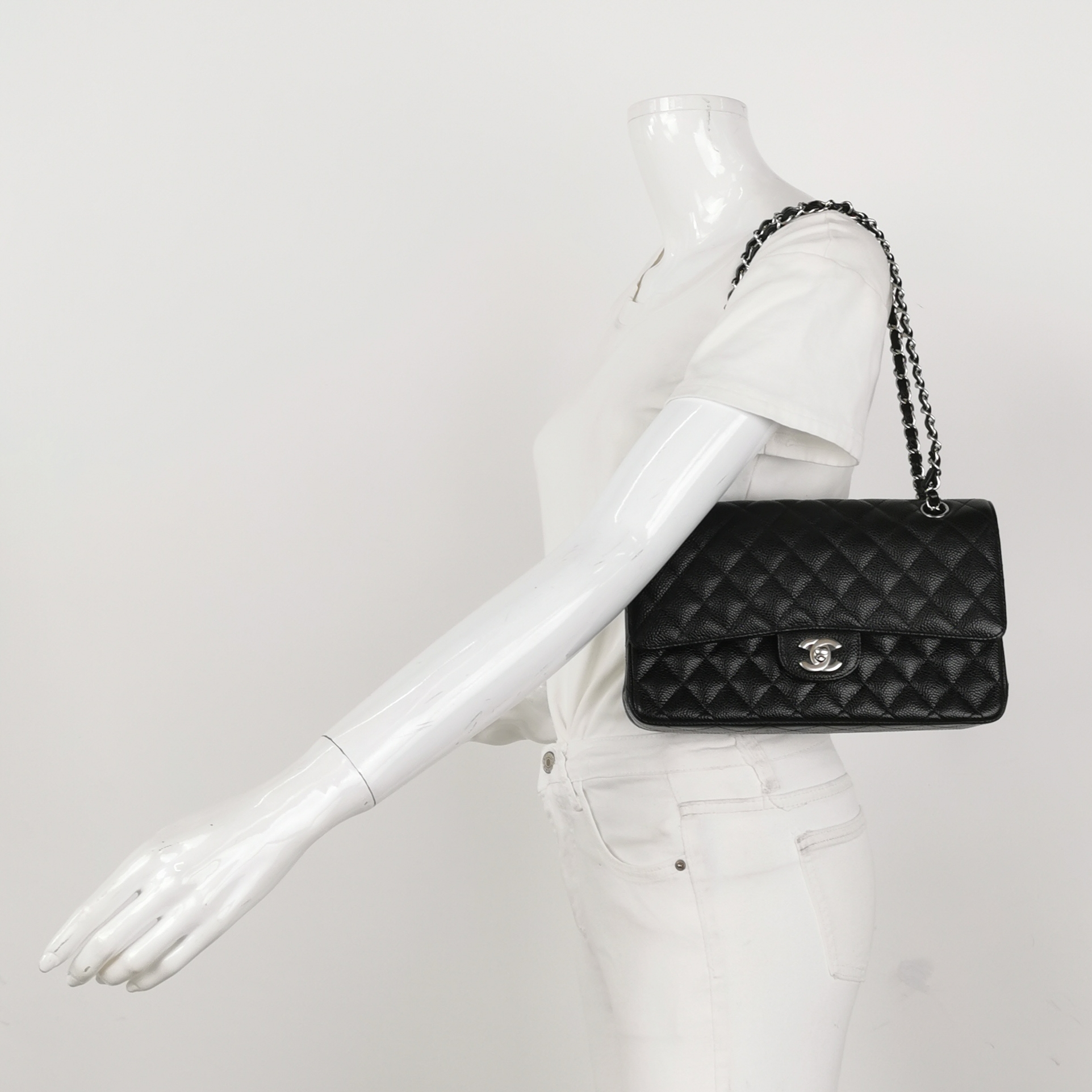 Chanel Classic Double Flap Bag Quilted Caviar Medium — alternate view