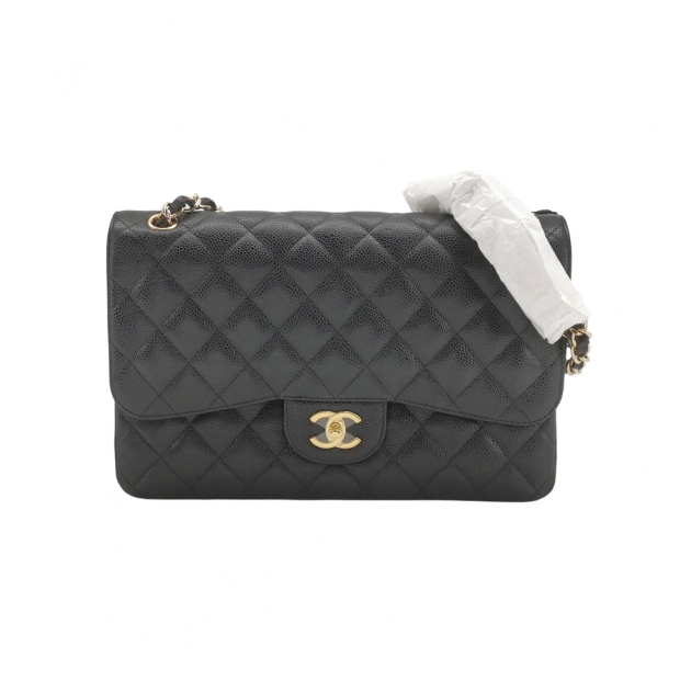 Chanel Classic Double Flap Bag Quilted Caviar Large — pre-owned, Vierlot