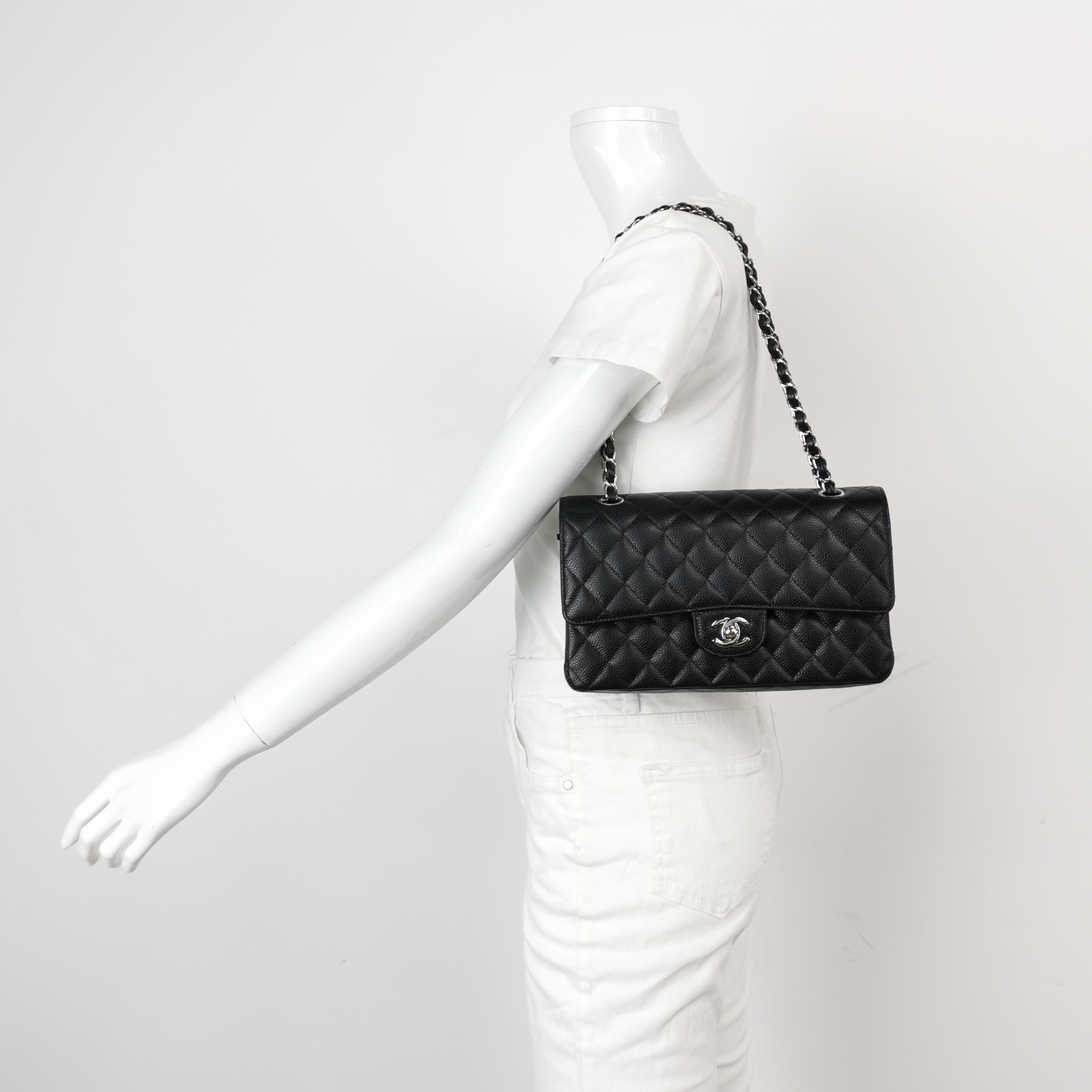 Chanel Classic Double Flap Bag Quilted Caviar Medium — alternate view