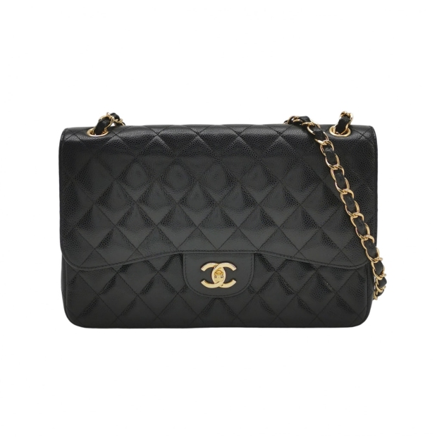 Chanel Classic Double Flap Bag Quilted Caviar Large — pre-owned, Vierlot