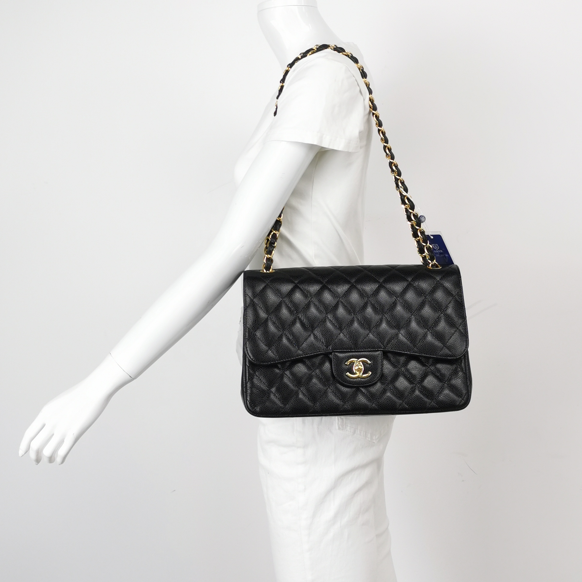 Chanel Classic Double Flap Bag Quilted Caviar Large — alternate view