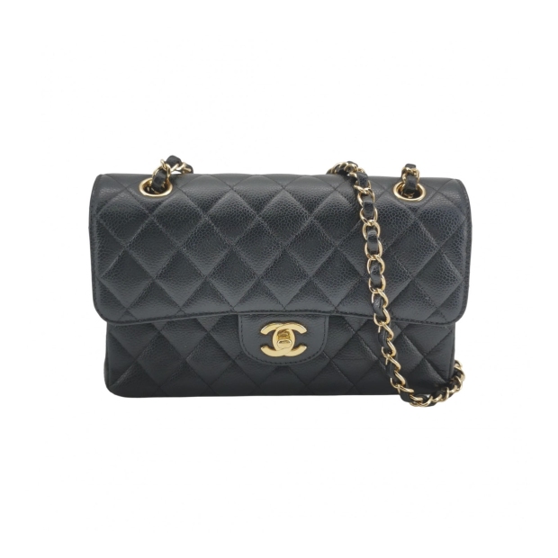 Chanel Classic Double Flap Bag Quilted Caviar Small — pre-owned, Vierlot