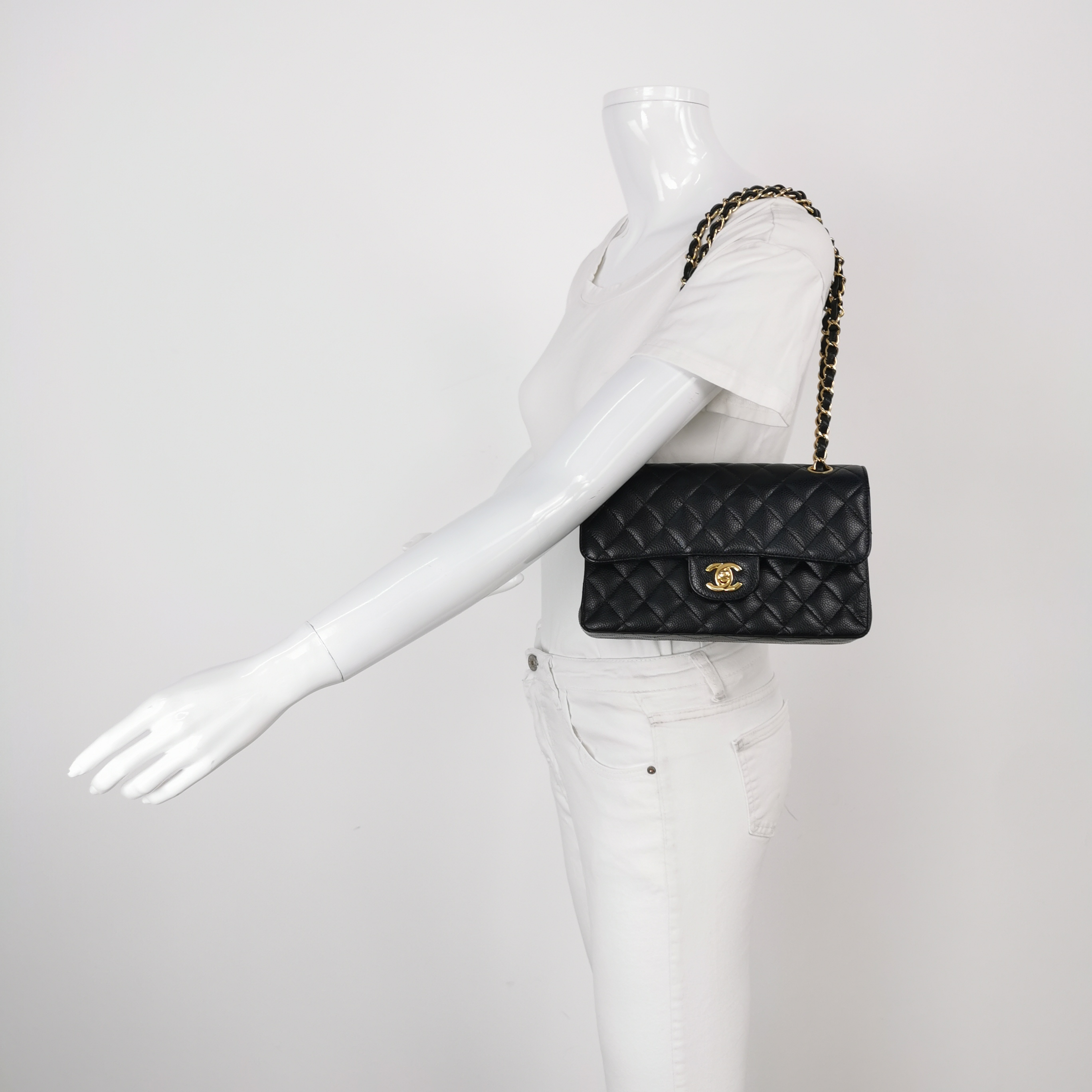 Chanel Classic Double Flap Bag Quilted Caviar Small — alternate view