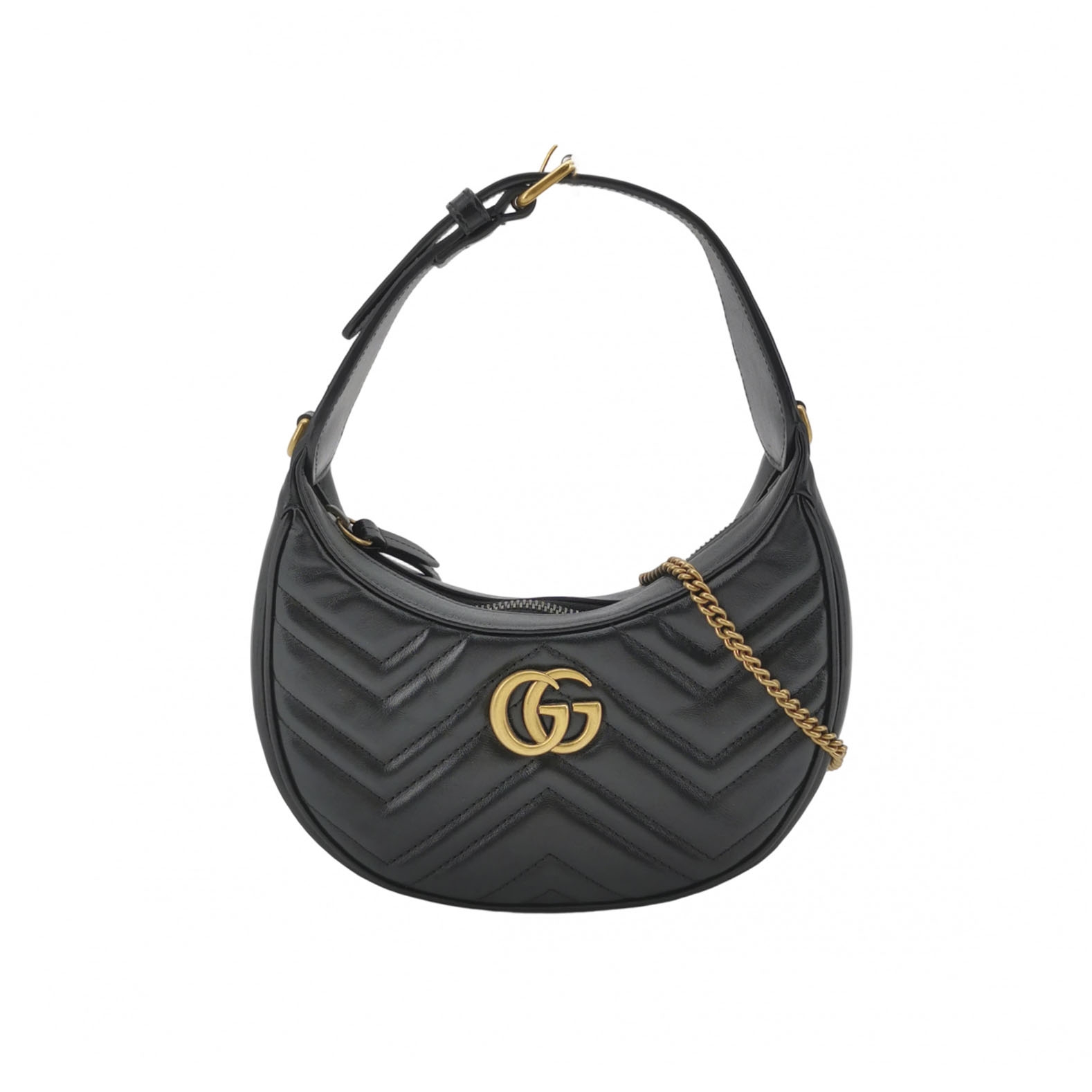 Gucci GG Marmont Half Moon Hobo Matelasse Leather Small — photo 1 of 18
