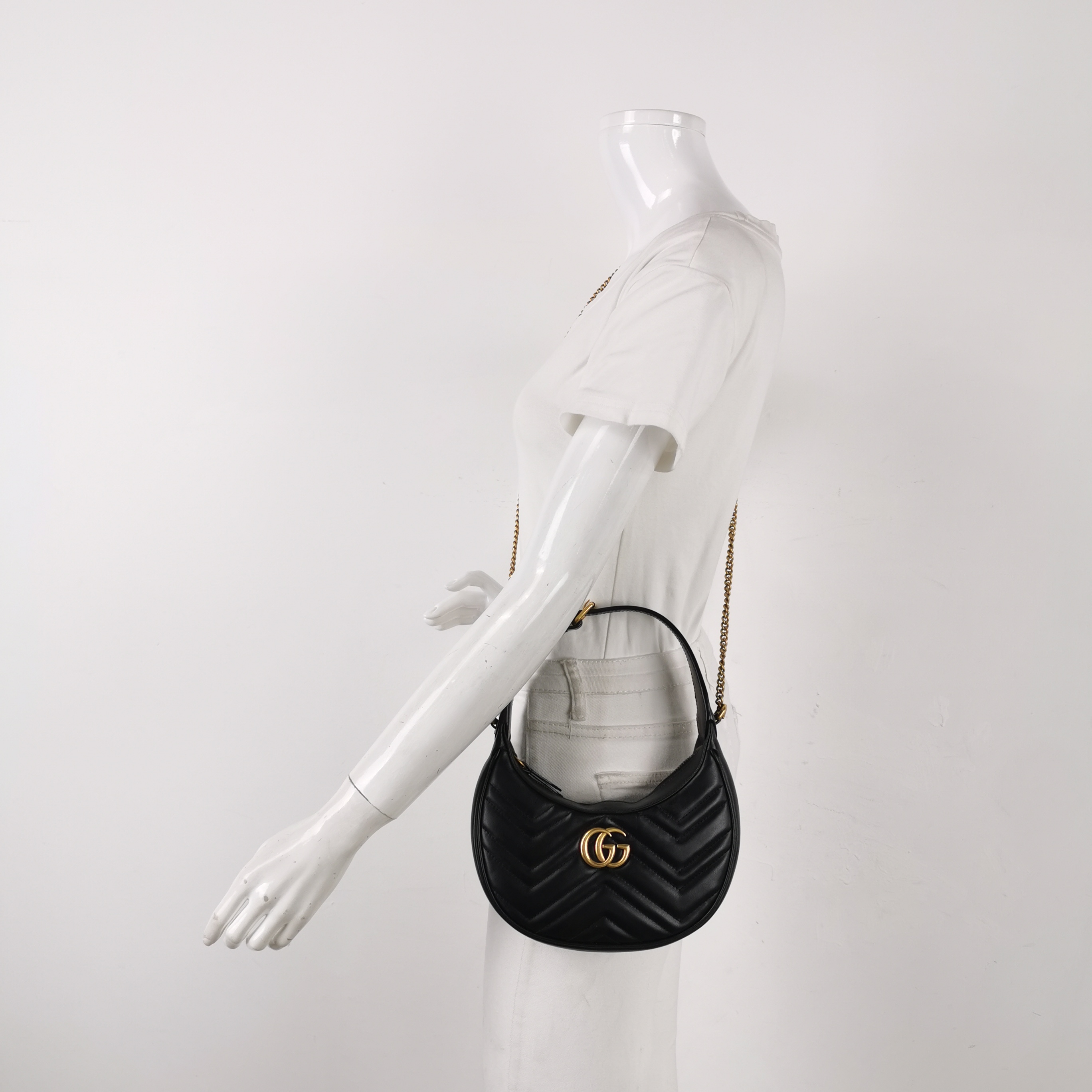 Gucci GG Marmont Half Moon Hobo Matelasse Leather Small — alternate view