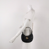 Gucci GG Marmont Half Moon Hobo Matelasse Leather Small — thumbnail 2