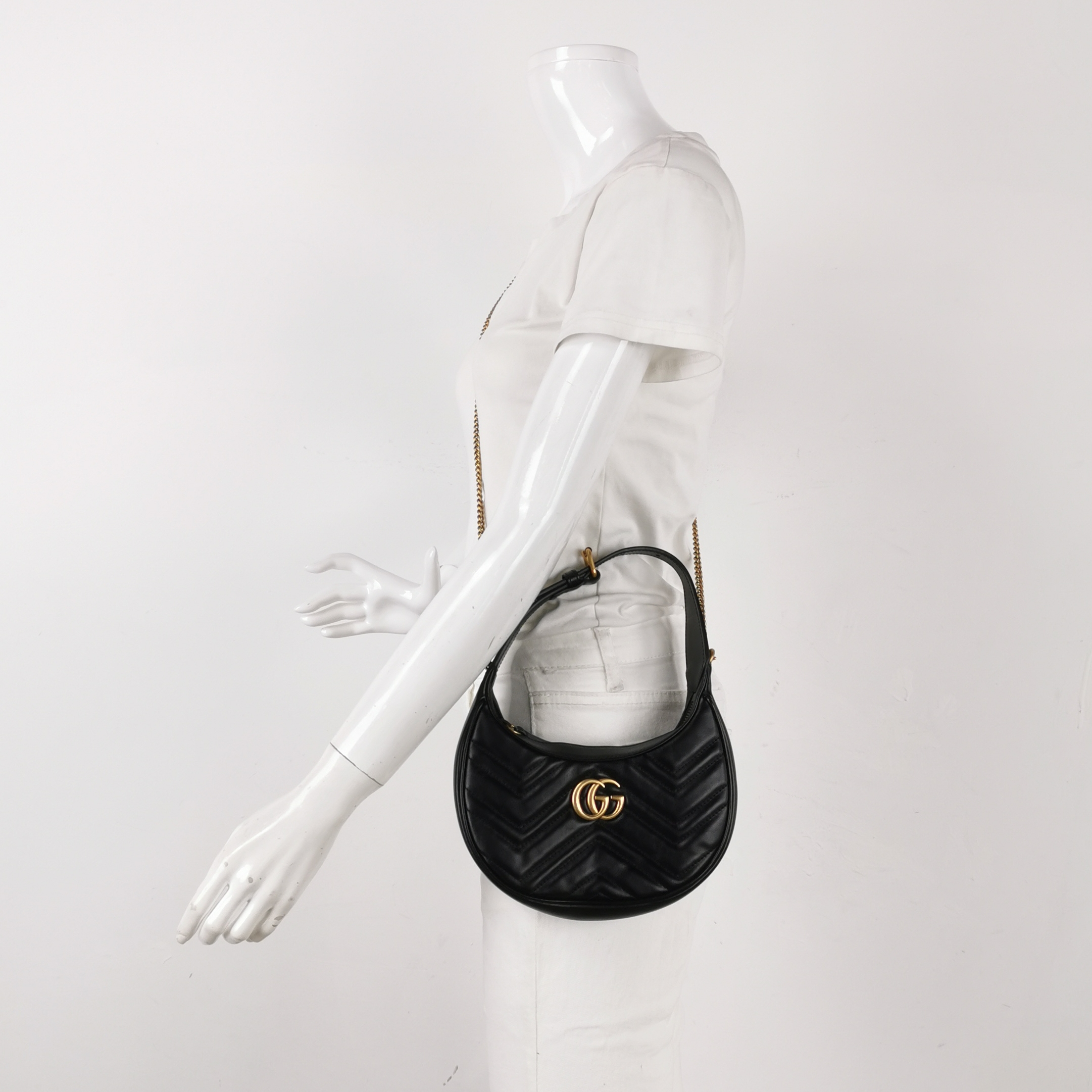 Gucci GG Marmont Half Moon Hobo Matelasse Leather Small — alternate view