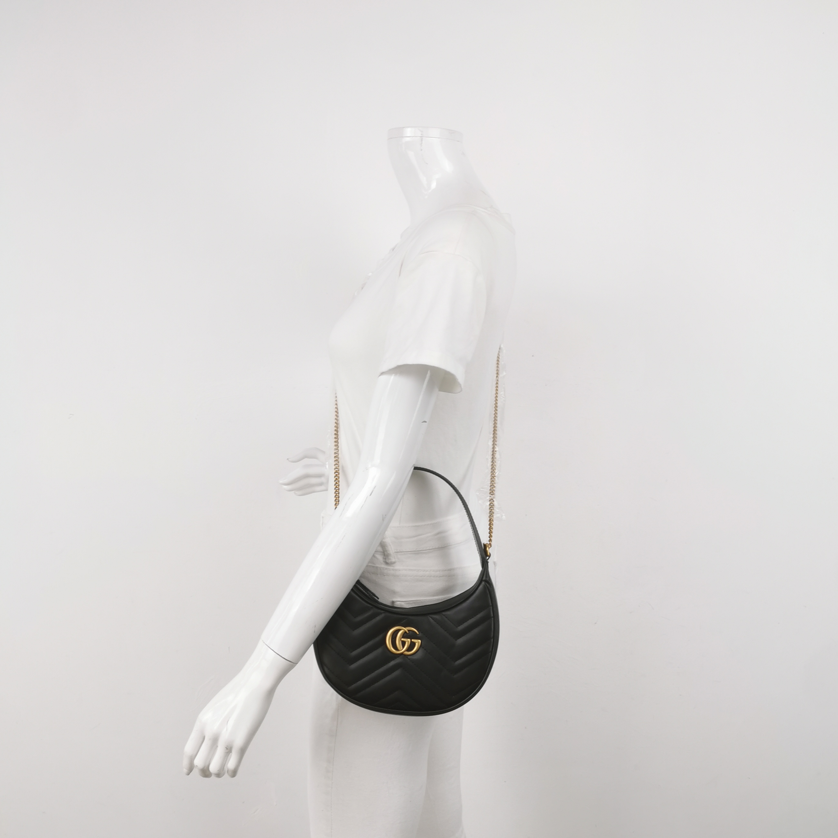 Gucci GG Marmont Half Moon Hobo Matelasse Leather Small — alternate view
