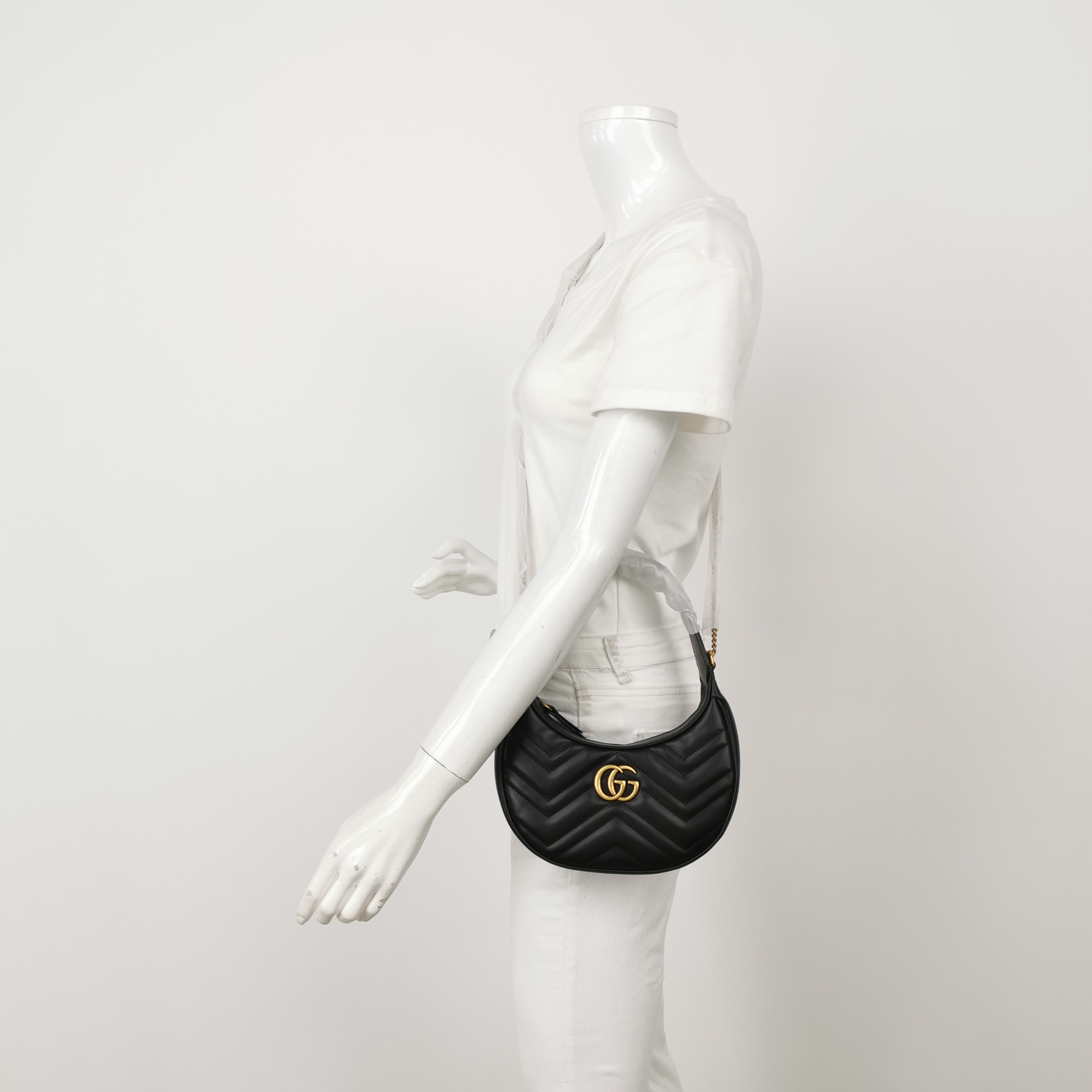 Gucci GG Marmont Half Moon Hobo Matelasse Leather Small — alternate view