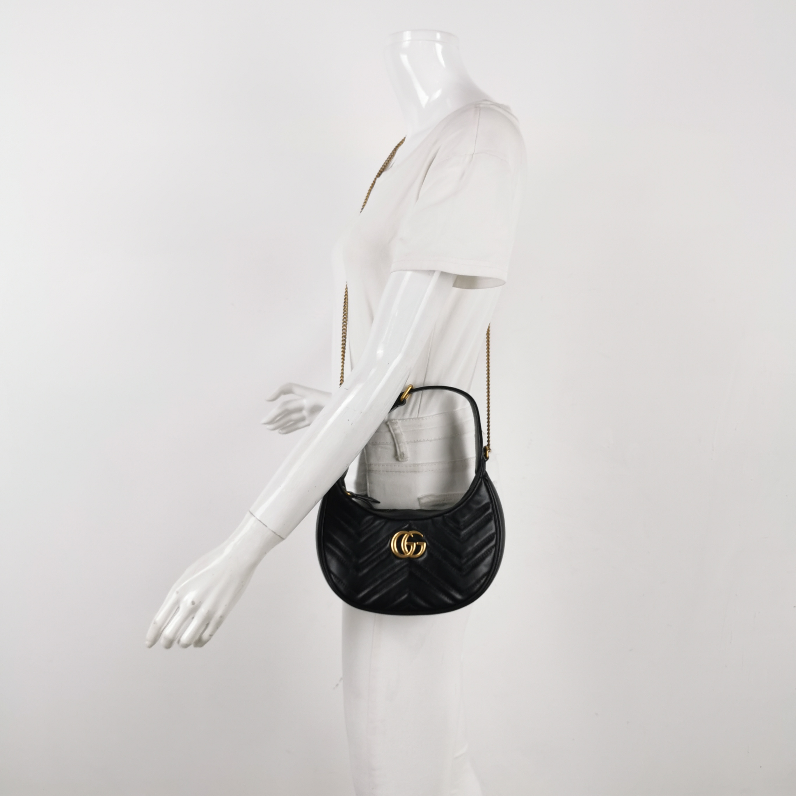Gucci GG Marmont Half Moon Hobo Matelasse Leather Small — alternate view