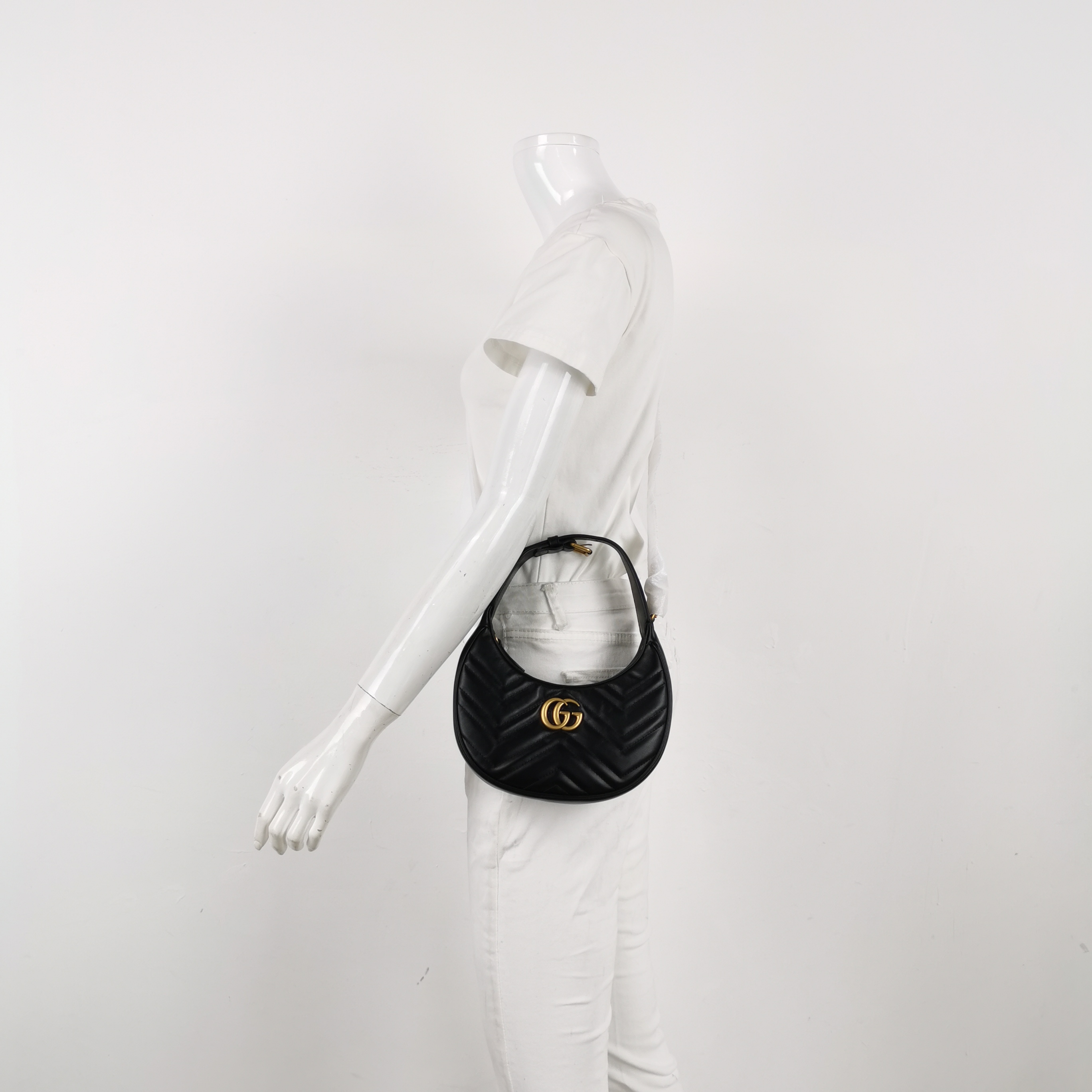 Gucci GG Marmont Half Moon Hobo Matelasse Leather Small — alternate view