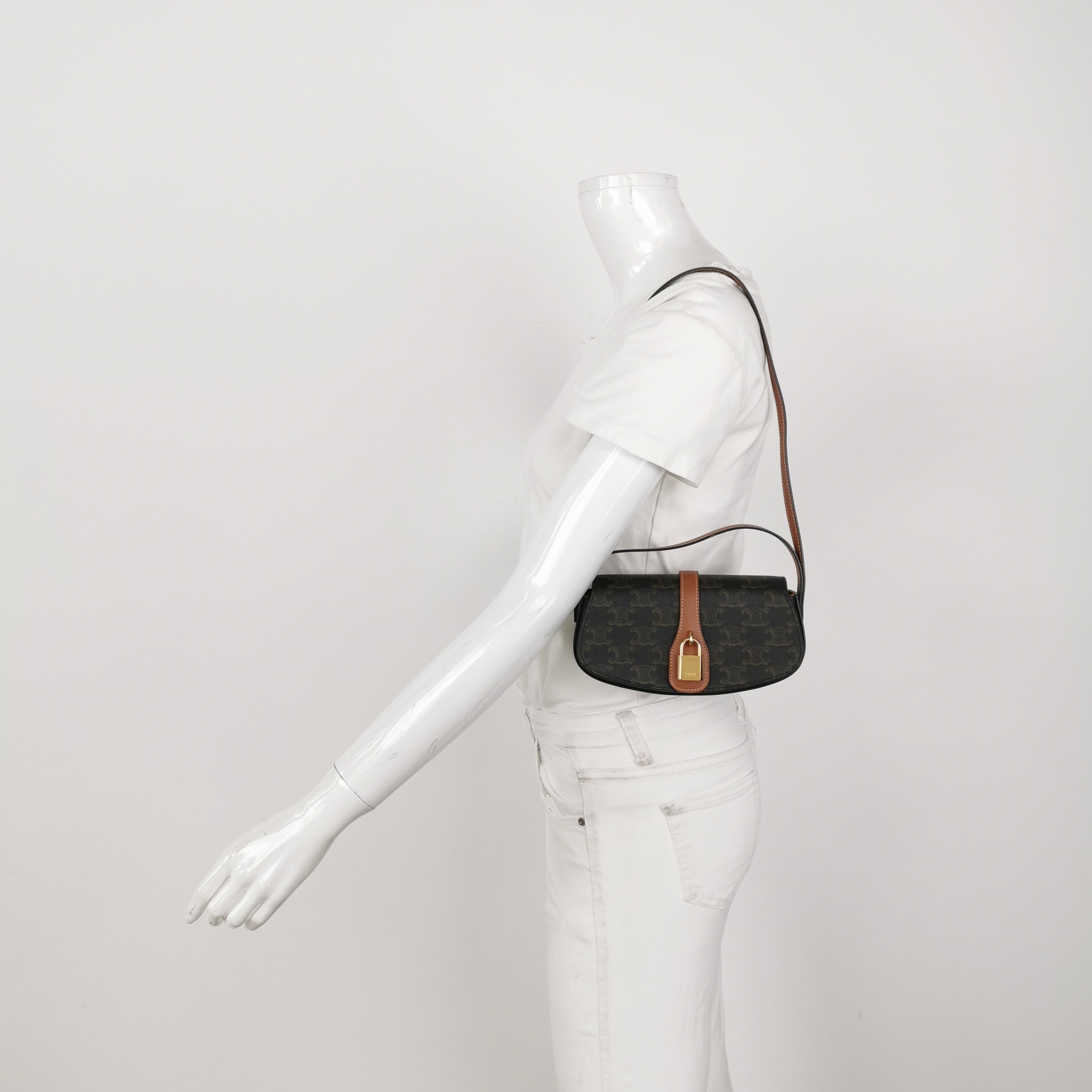 Celine Tabou Clutch with Strap Triomphe Coated Canvas — alternate view