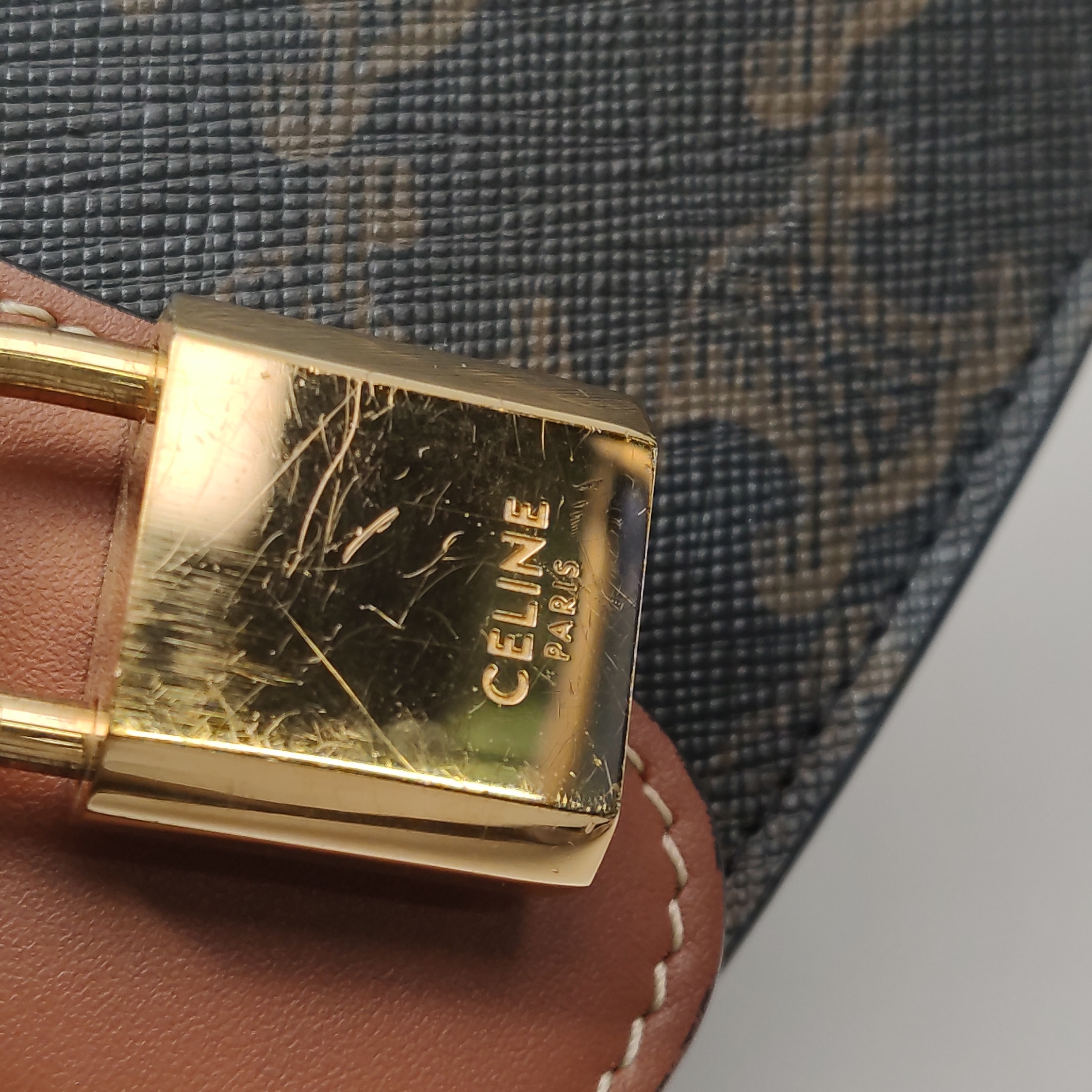 Celine Tabou Clutch with Strap Triomphe Coated Canvas — photo 8 of 14