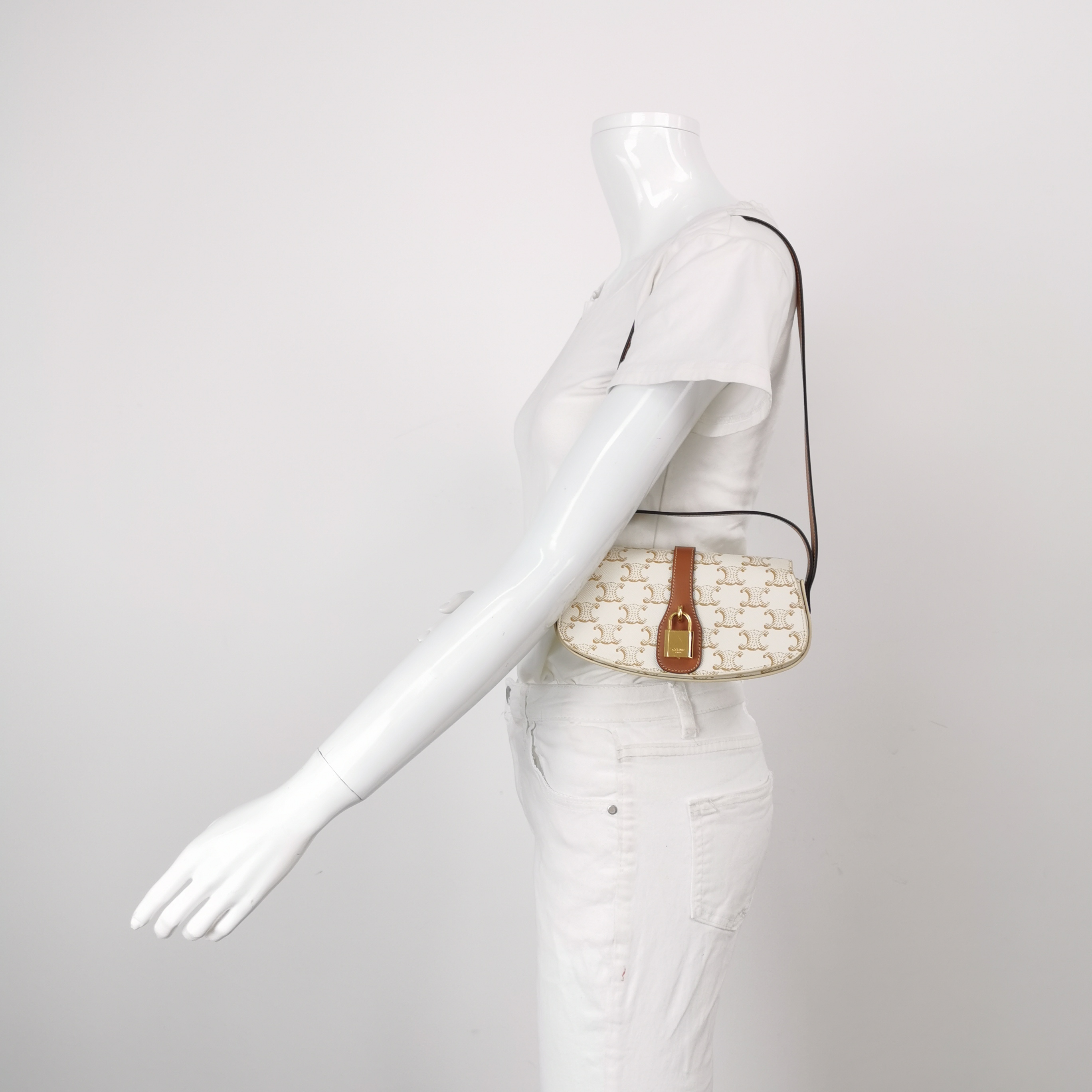 Celine Tabou Clutch with Strap Triomphe Coated Canvas — alternate view