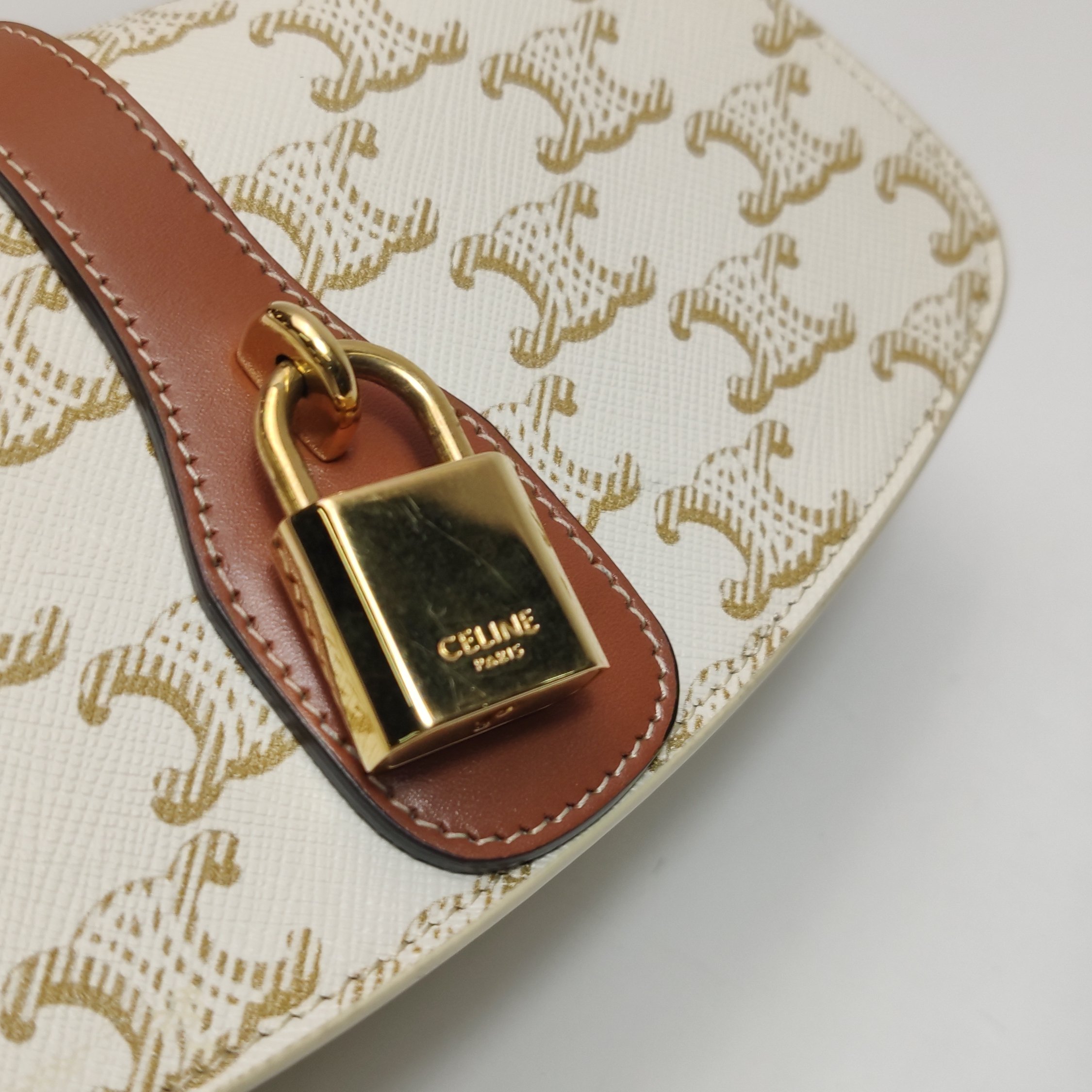 Celine Tabou Clutch with Strap Triomphe Coated Canvas — photo 14 of 16