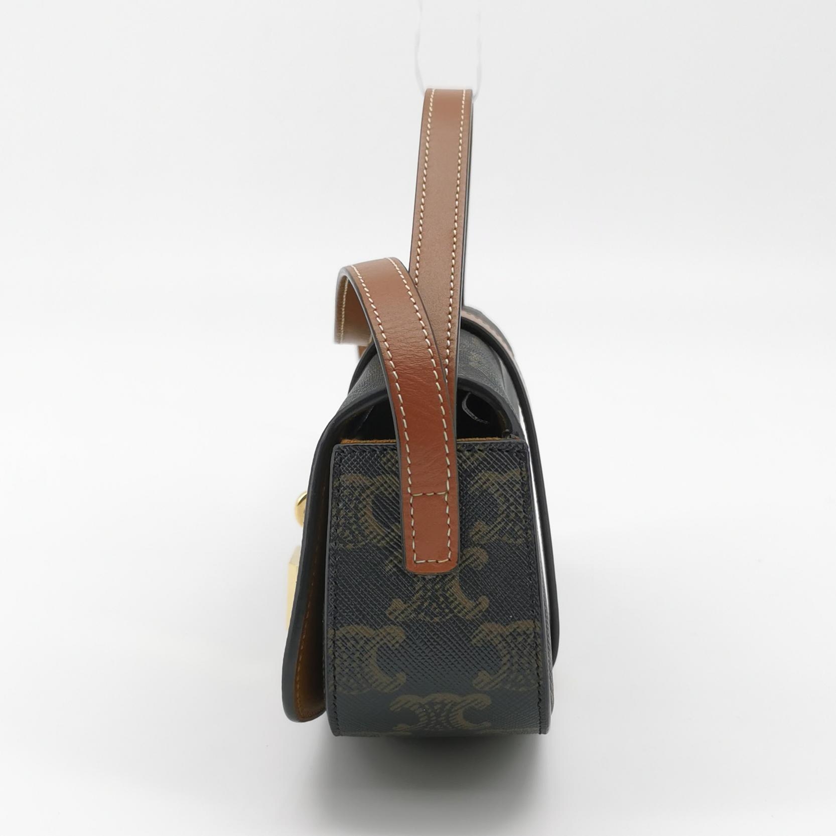 Celine Tabou Clutch with Strap Triomphe Coated Canvas — photo 3 of 12