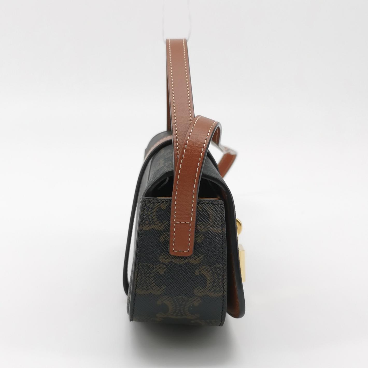 Celine Tabou Clutch with Strap Triomphe Coated Canvas — photo 4 of 12