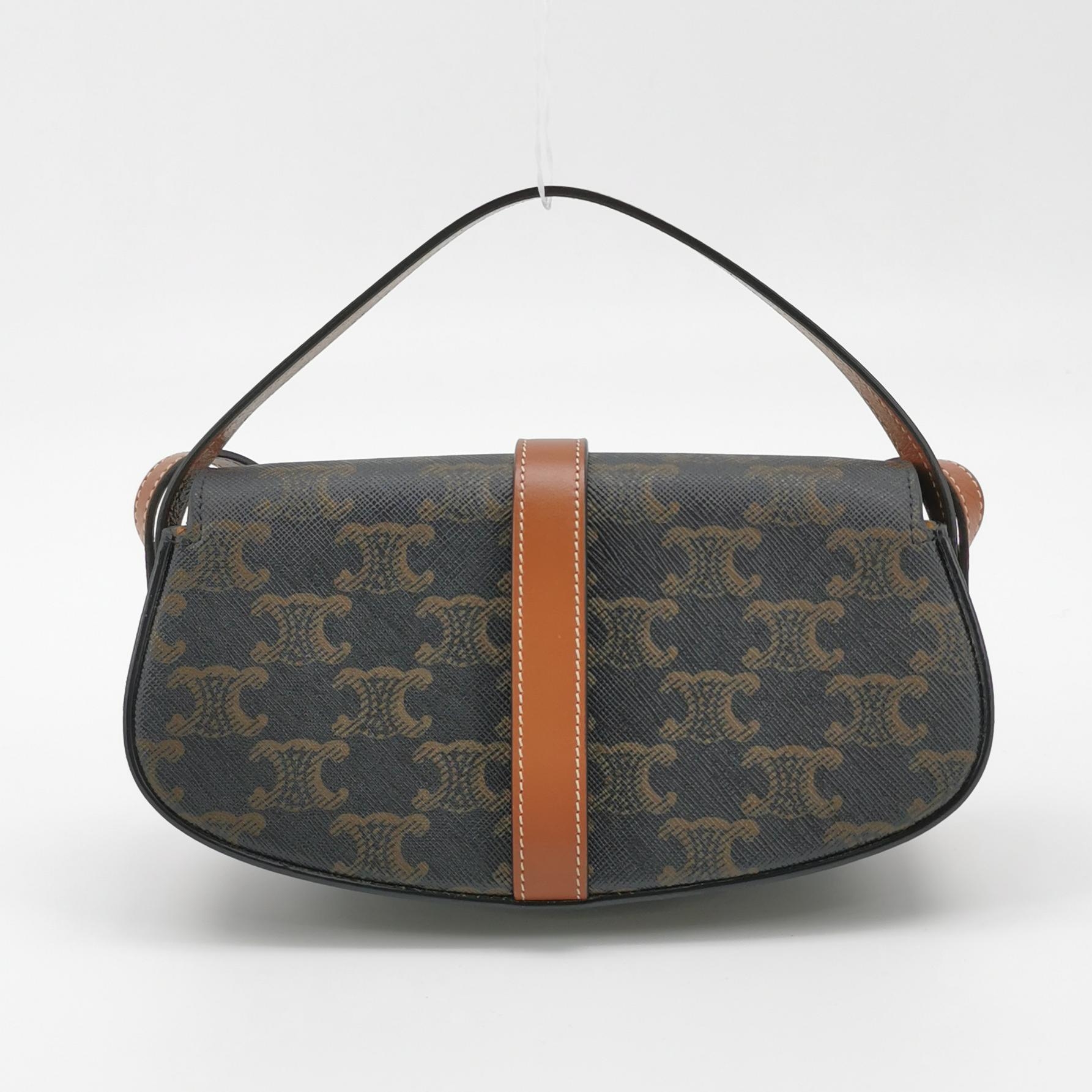 Celine Tabou Clutch with Strap Triomphe Coated Canvas — photo 5 of 12
