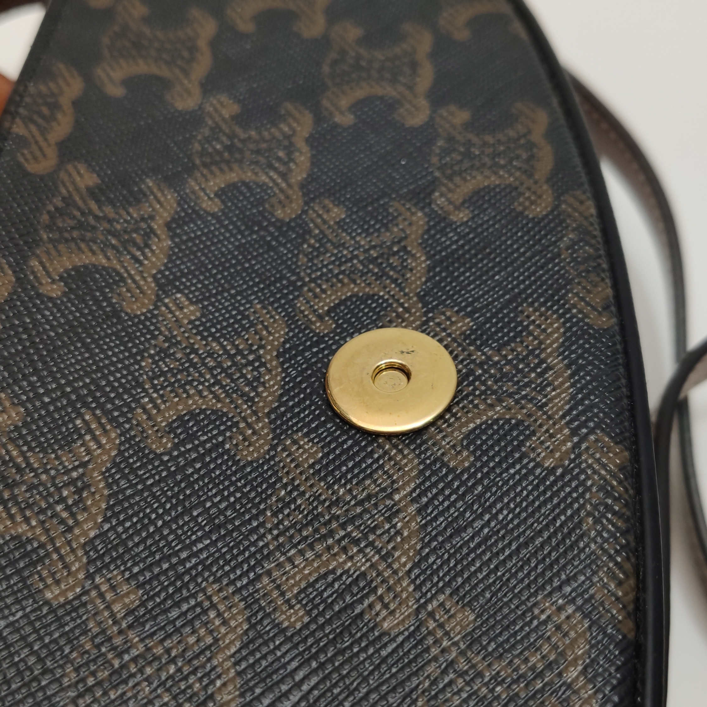 Celine Tabou Clutch with Strap Triomphe Coated Canvas — photo 8 of 12