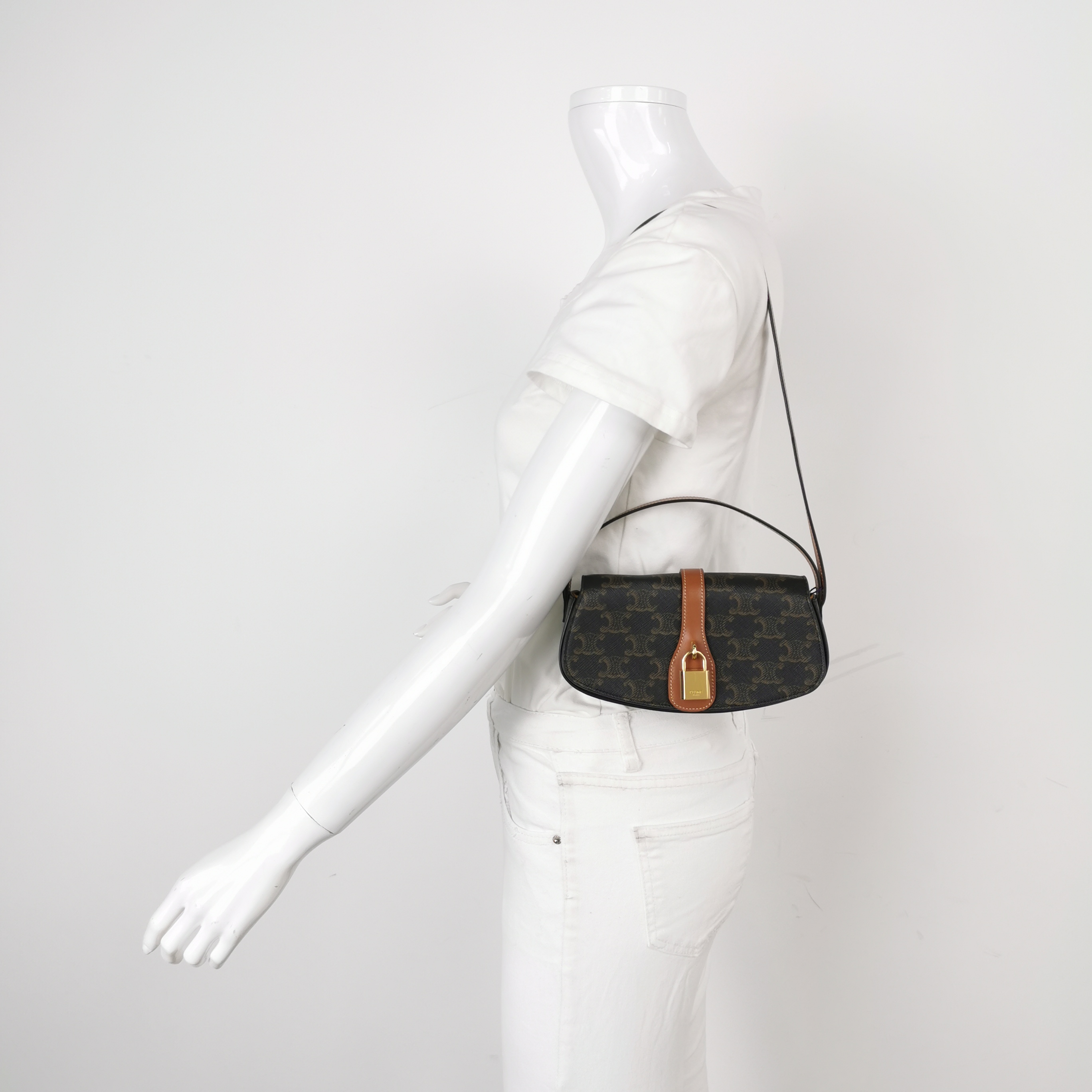 Celine Tabou Clutch with Strap Triomphe Coated Canvas — alternate view