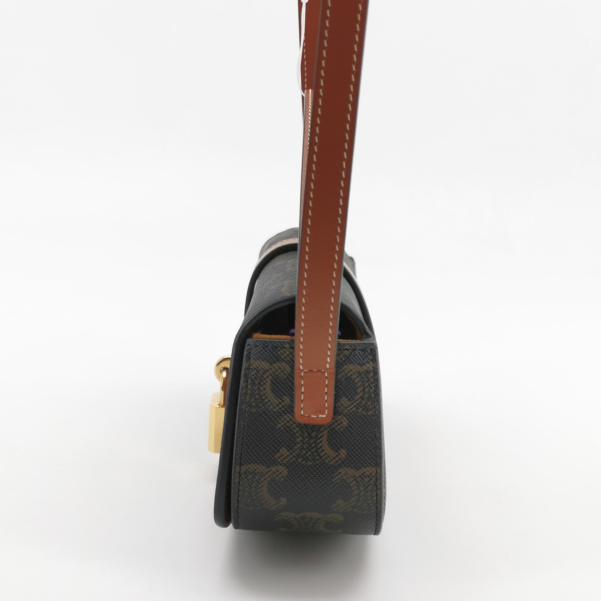 Celine Tabou Clutch with Strap Triomphe Coated Canvas — photo 3 of 13