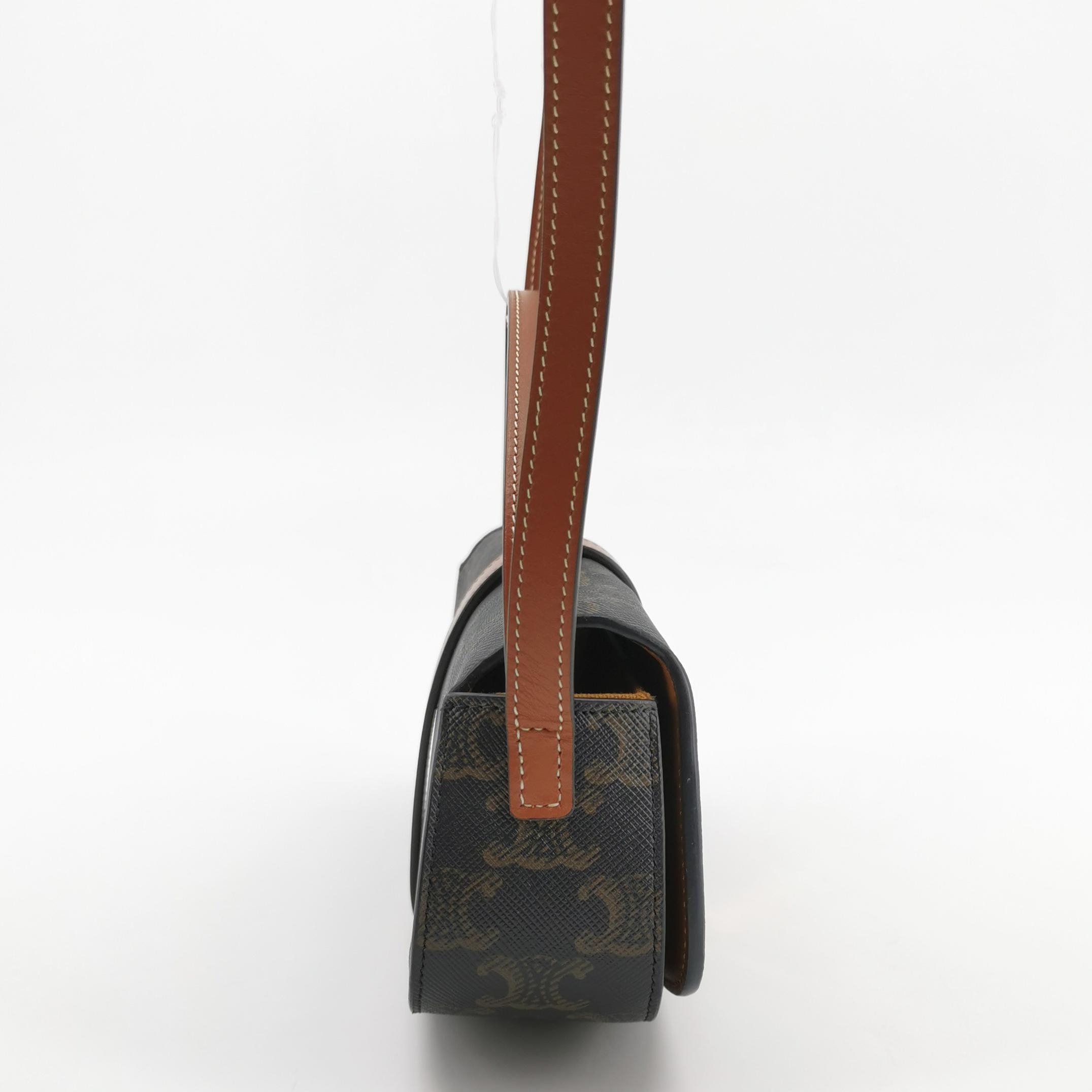 Celine Tabou Clutch with Strap Triomphe Coated Canvas — photo 4 of 13