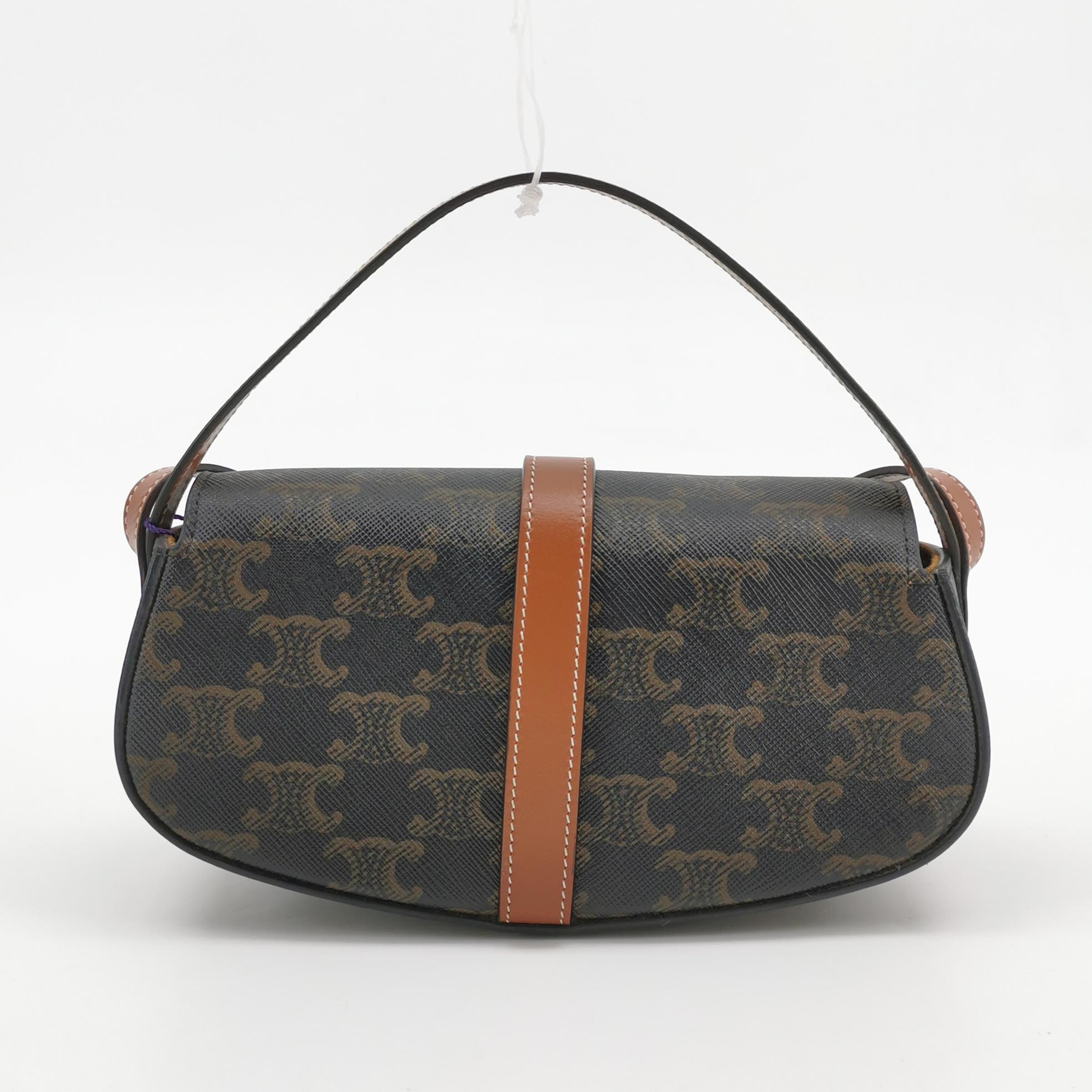 Celine Tabou Clutch with Strap Triomphe Coated Canvas — photo 5 of 13