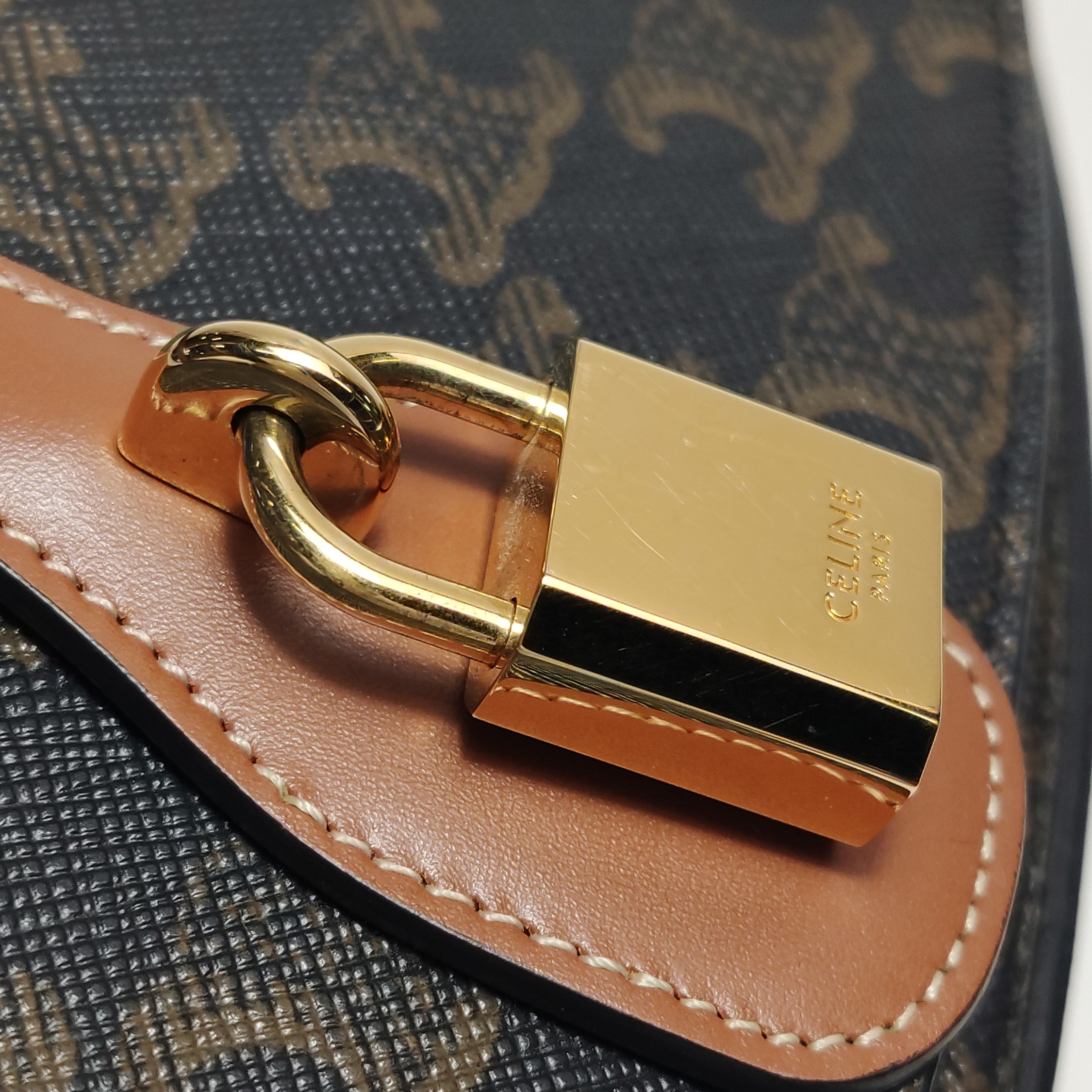 Celine Tabou Clutch with Strap Triomphe Coated Canvas — photo 7 of 13