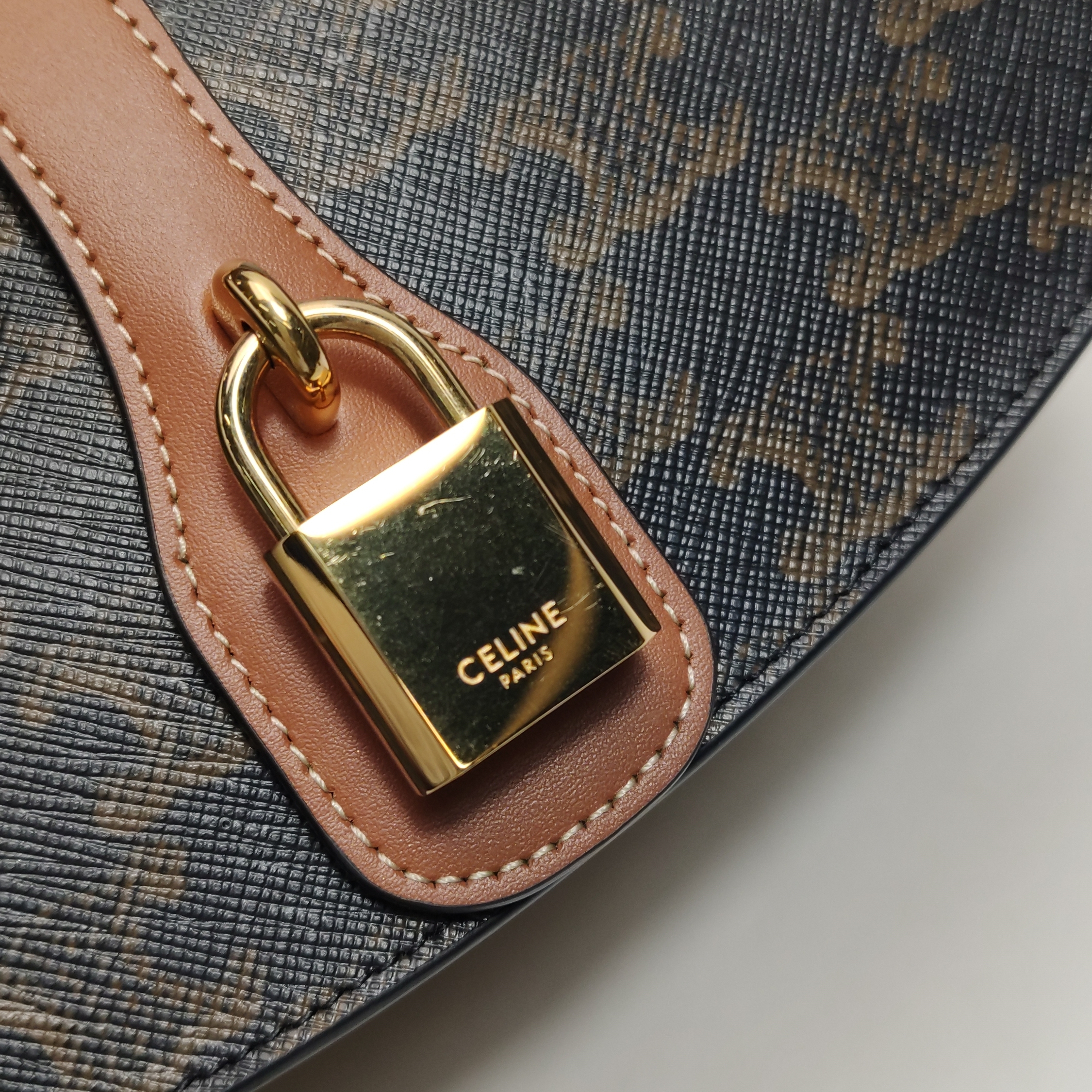 Celine Tabou Clutch with Strap Triomphe Coated Canvas — photo 8 of 13