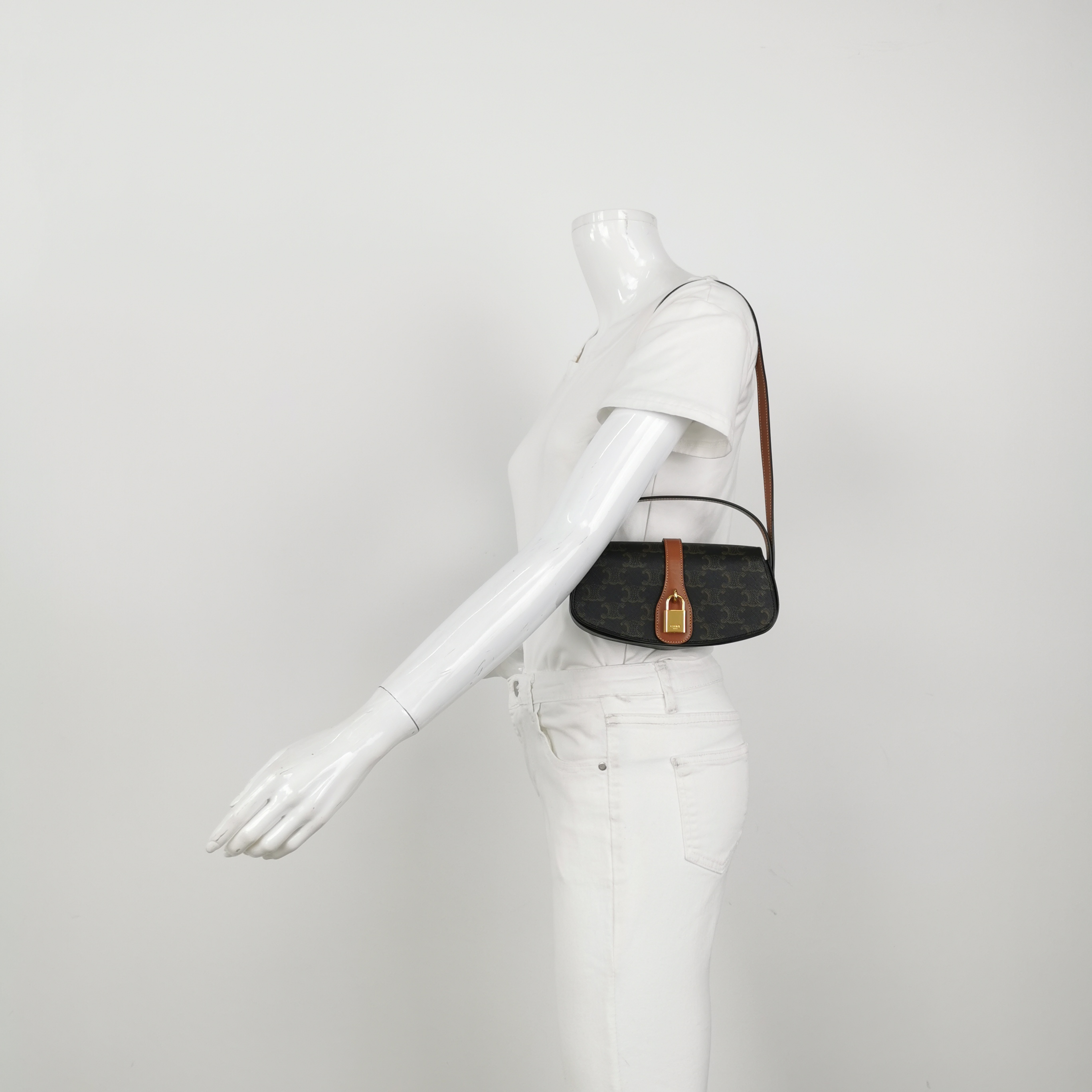 Celine Tabou Clutch with Strap Triomphe Coated Canvas — alternate view