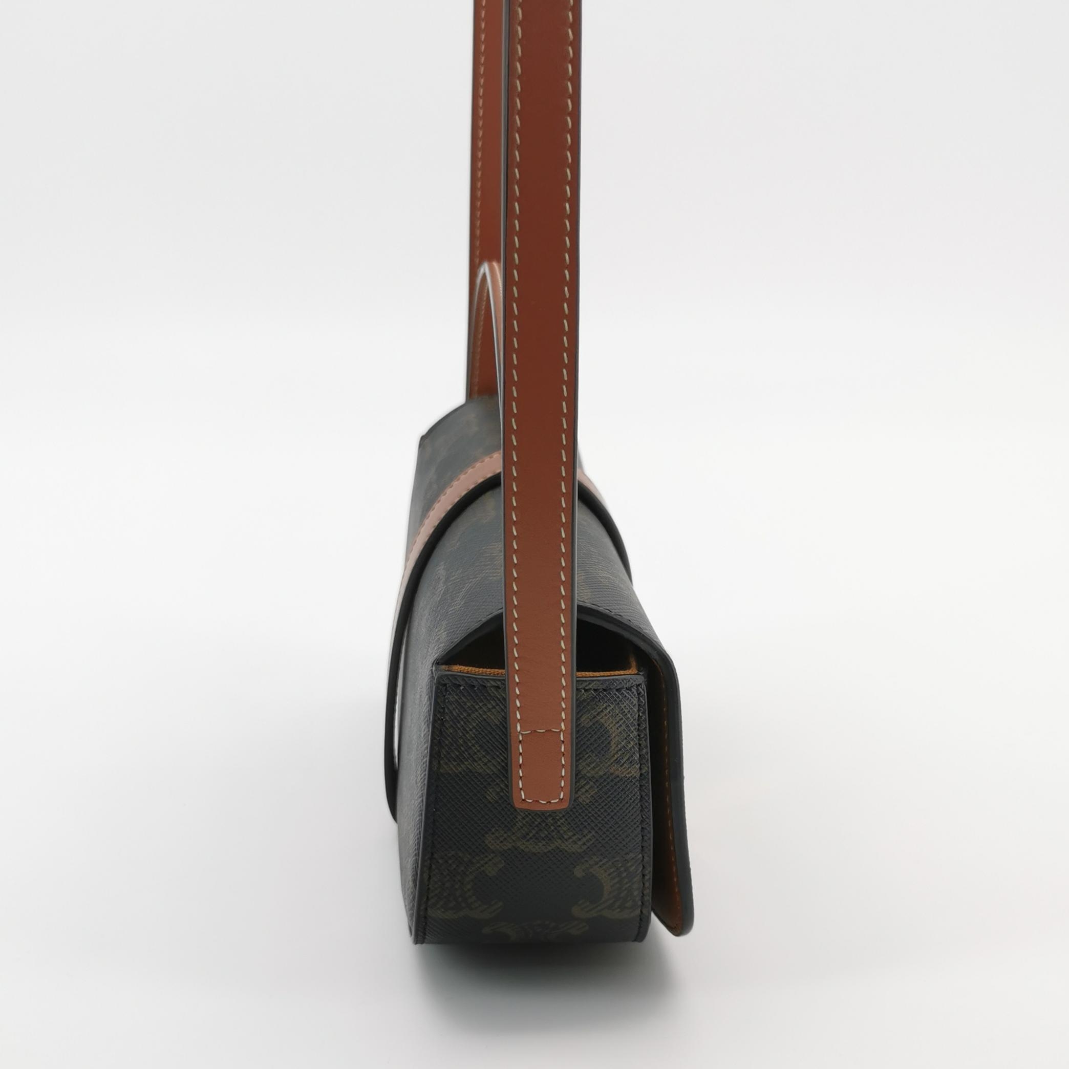 Celine Tabou Clutch with Strap Triomphe Coated Canvas — photo 4 of 13
