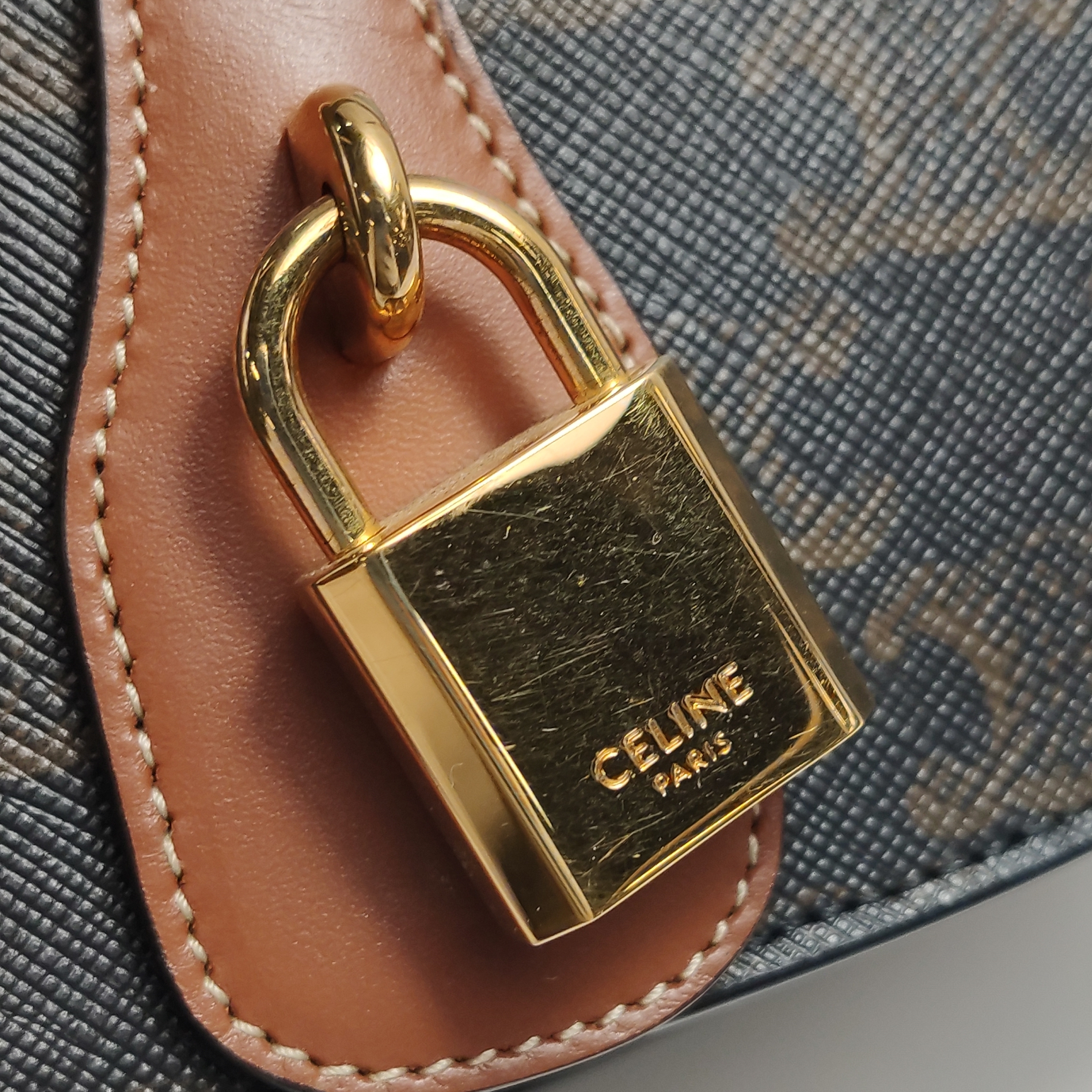 Celine Tabou Clutch with Strap Triomphe Coated Canvas — photo 9 of 13