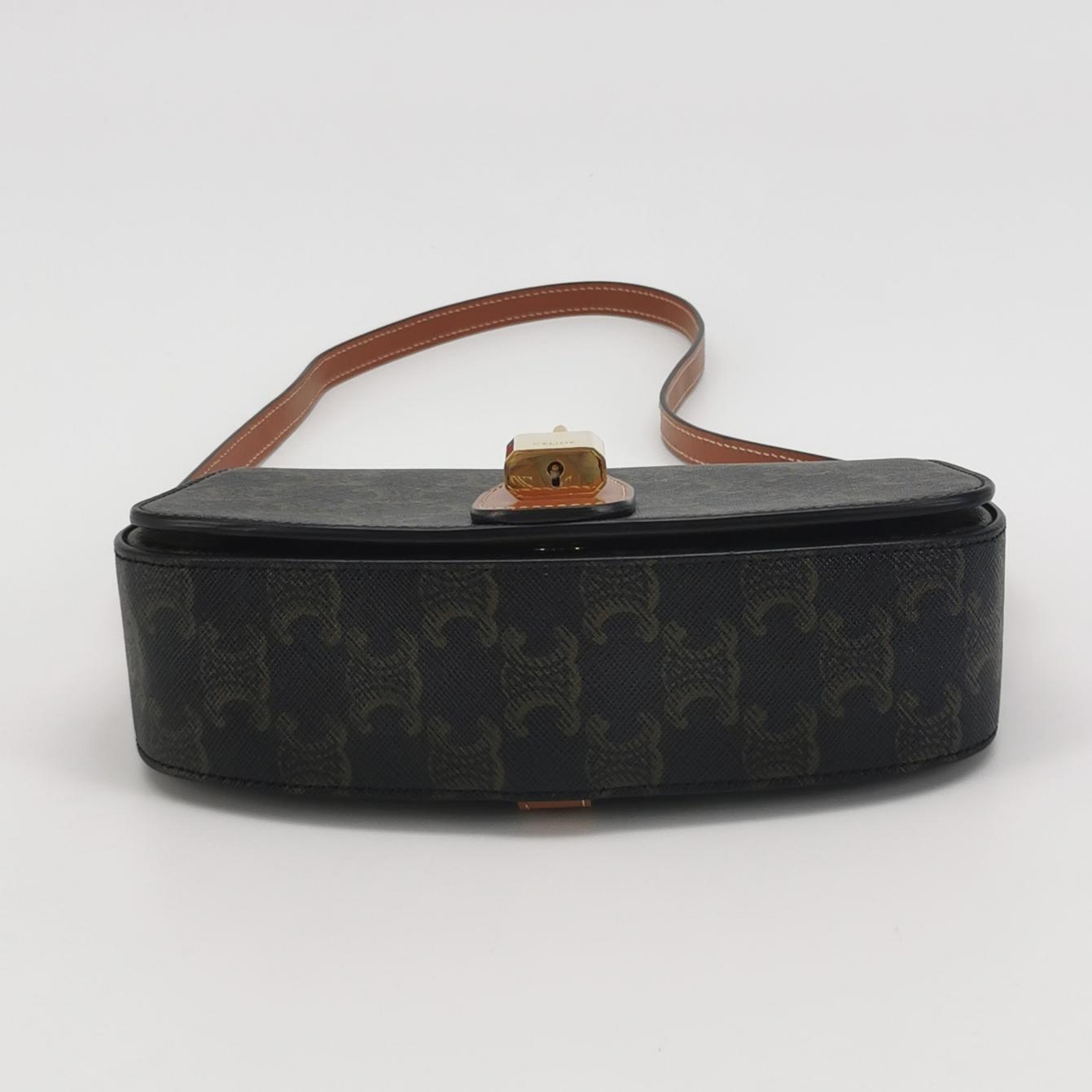 Celine Tabou Clutch with Strap Triomphe Coated Canvas — photo 6 of 13