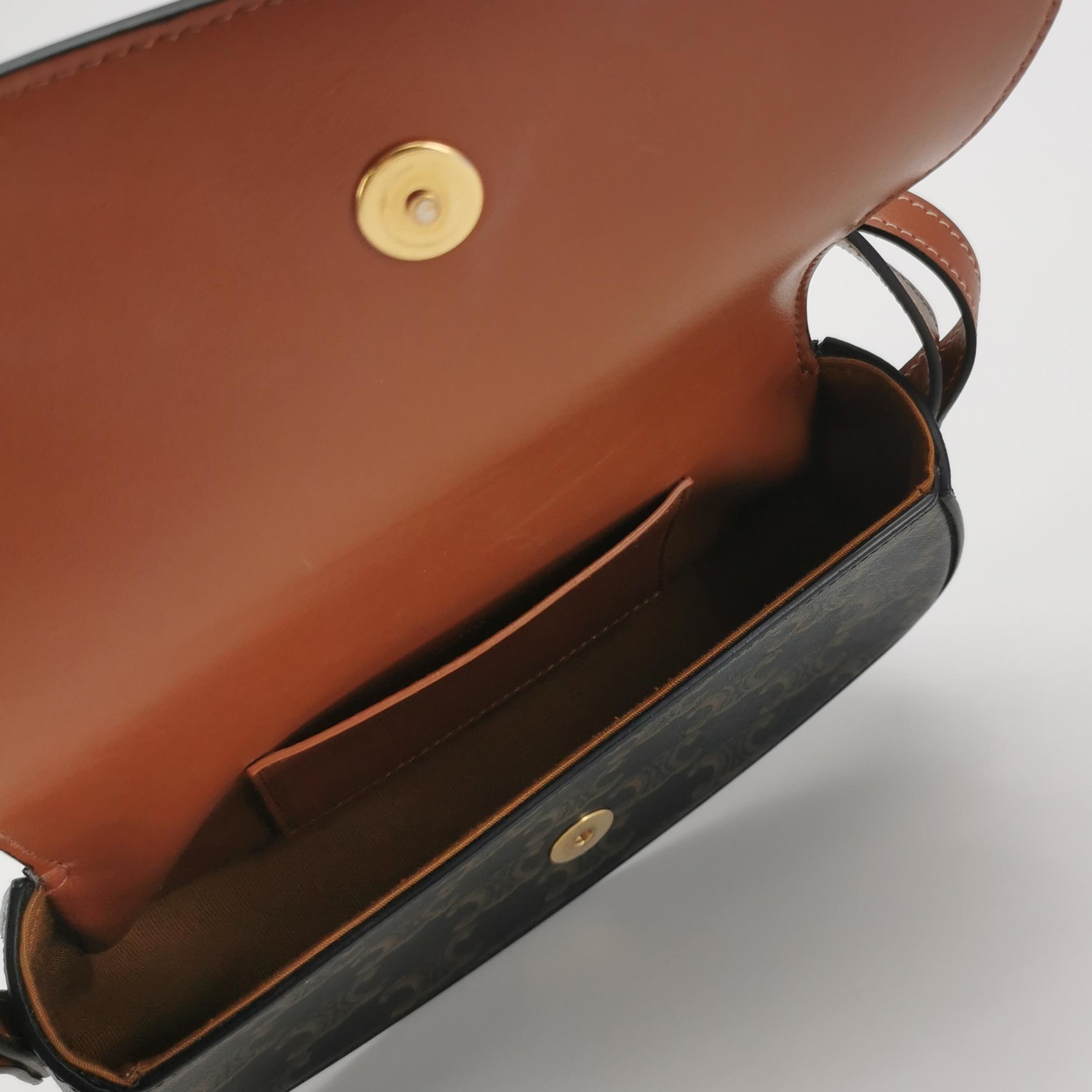 Celine Tabou Clutch with Strap Triomphe Coated Canvas — photo 7 of 13