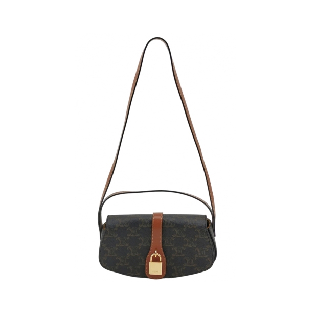 Celine Tabou Clutch with Strap Triomphe Coated Canvas — pre-owned, Vierlot