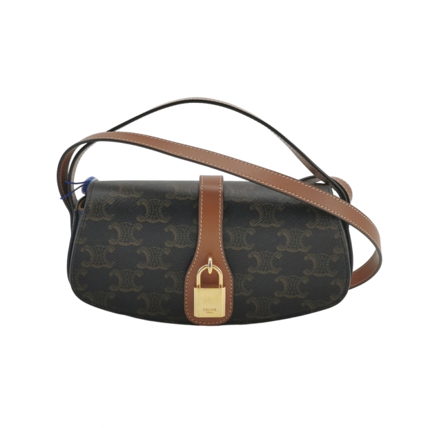 Celine Tabou Clutch with Strap Triomphe Coated Canvas — pre-owned, Vierlot
