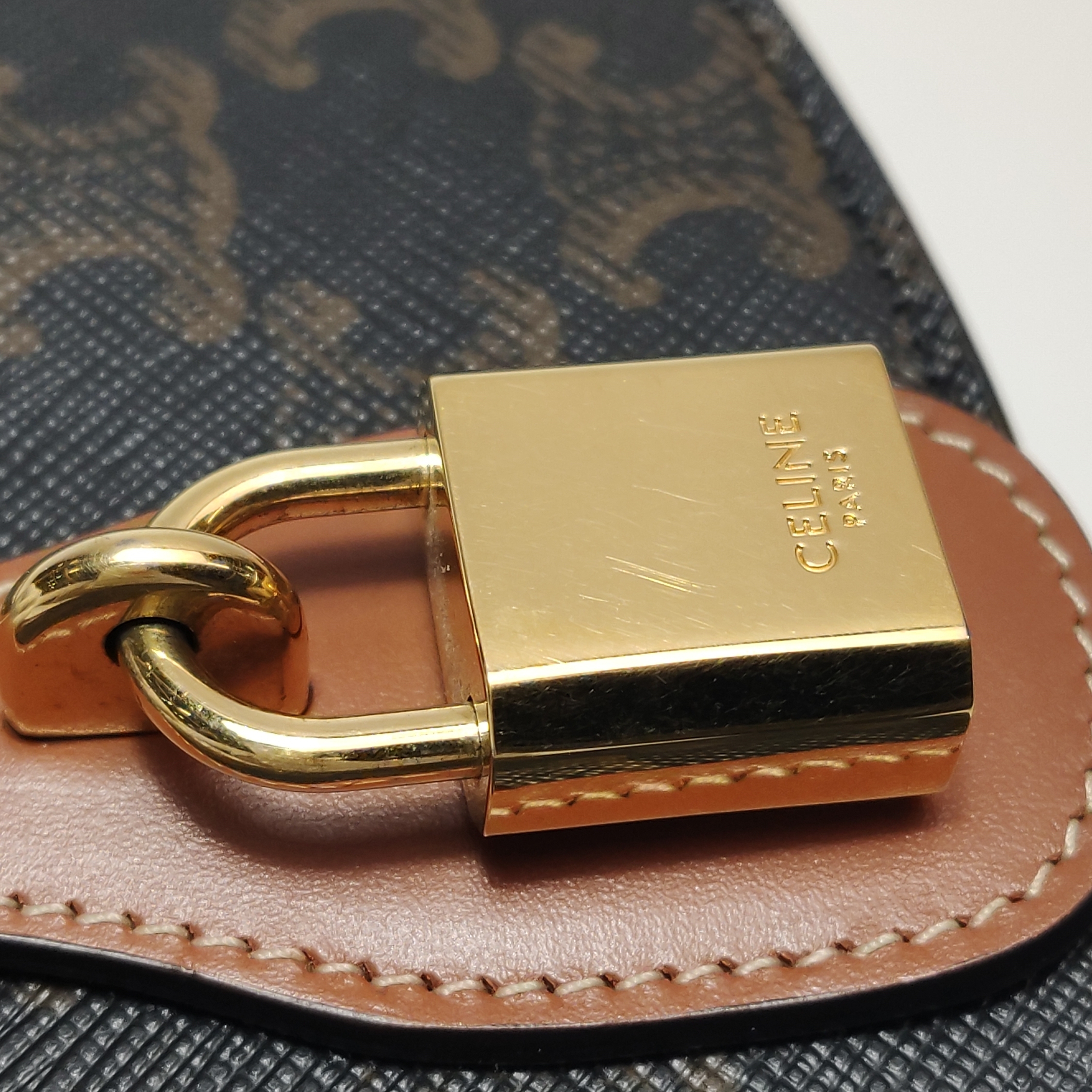 Celine Tabou Clutch with Strap Triomphe Coated Canvas — photo 8 of 15